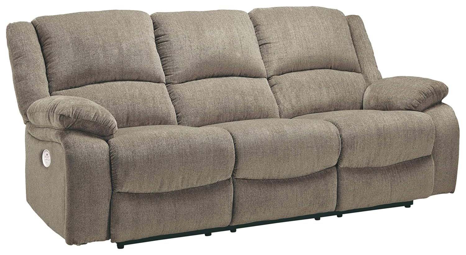 Signature Design by Ashley Draycoll Reclining Loveseat with Console in Pewter
