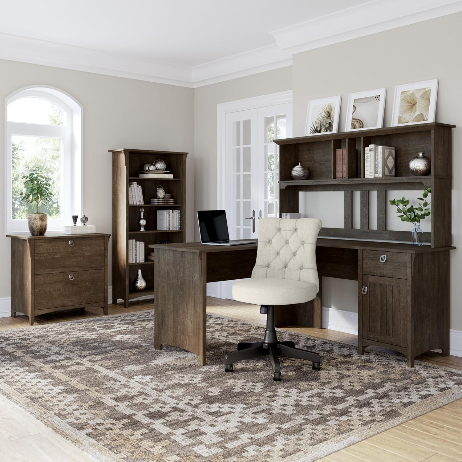Bush Furniture Salinas Lateral File Cabinet, 2 Drawer, Ash Brown