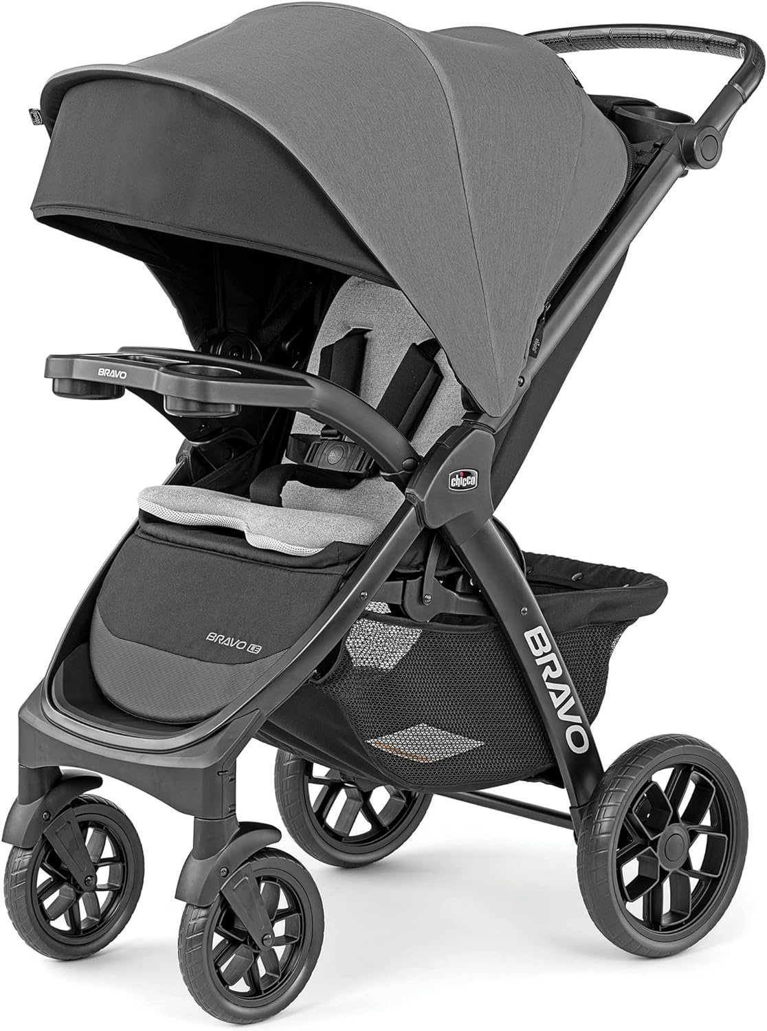 Chicco Bravo LE ClearTex Quick-Fold Stroller - Pewter (Grey), New