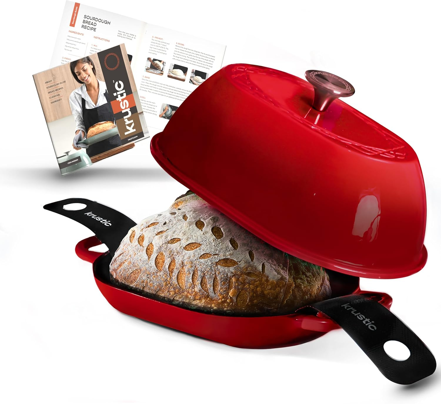 Cherry Blaze Enameled Cast Iron 5.5 Quart Dutch Oven with Lid