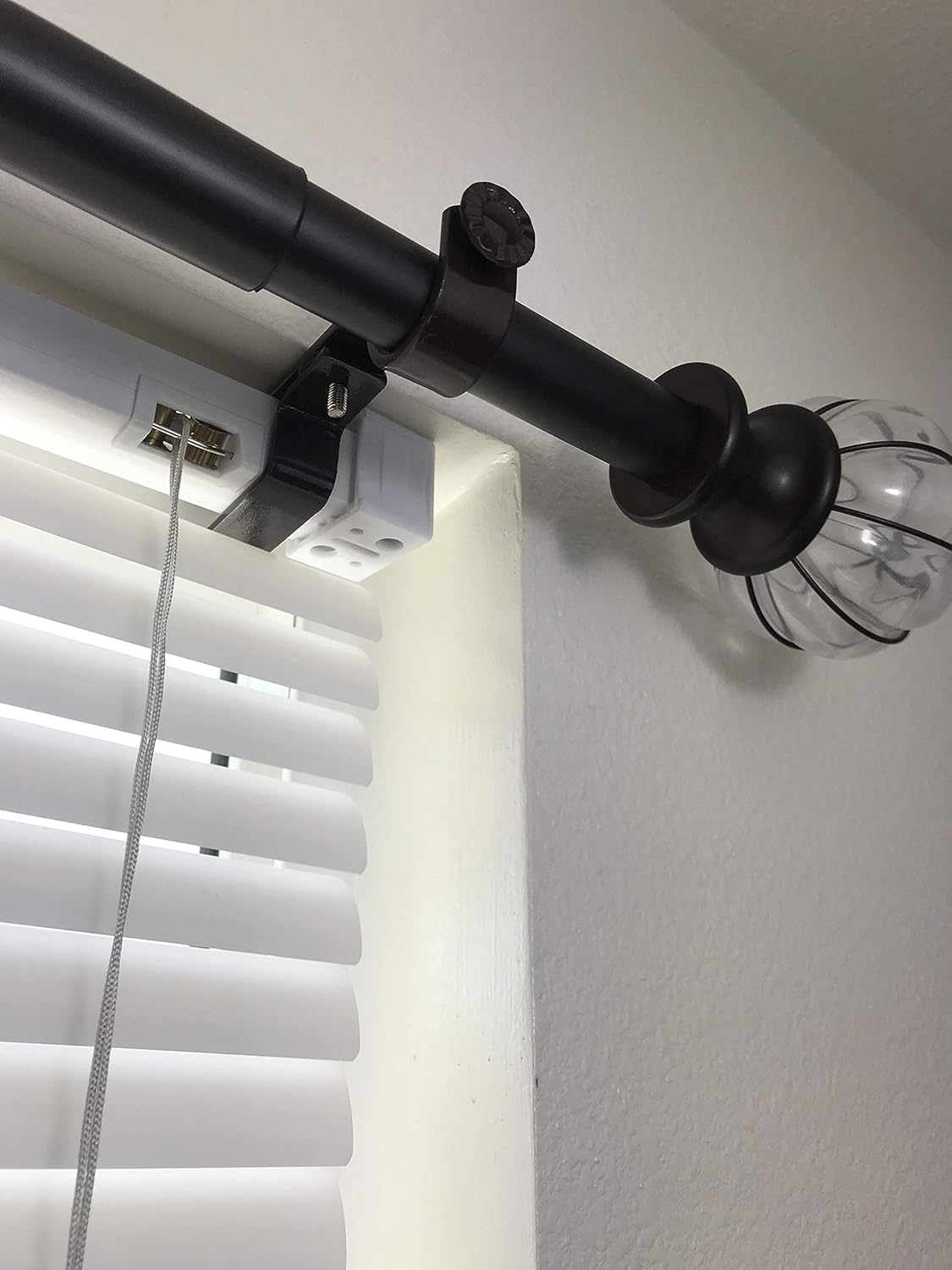 NoNo Bracket Mini - No Drill Curtain Rod Bracket Attachment for Mini Blinds (Brown)