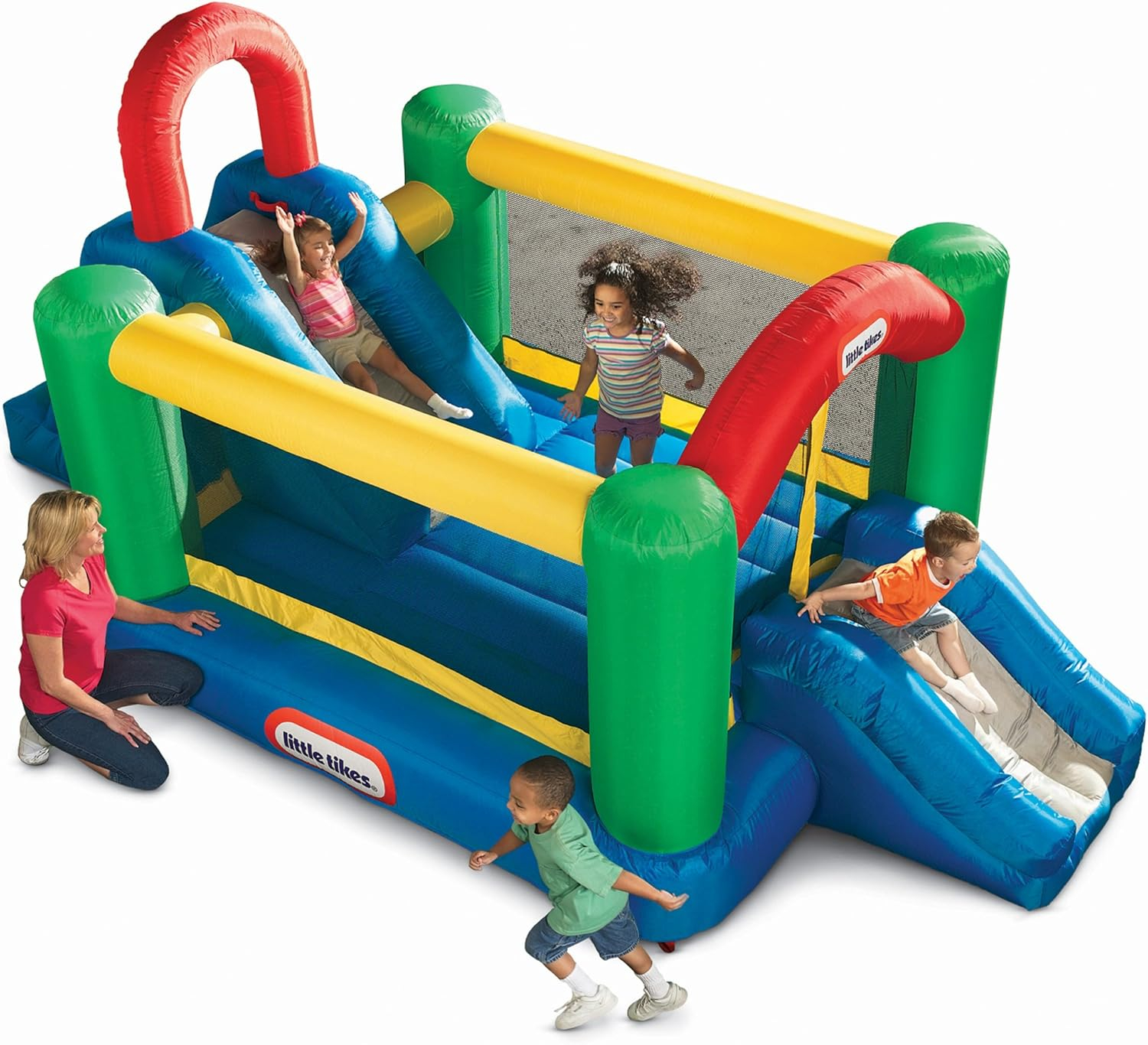 Little Tikes Jump 'n Double Slide Bounce House,Multi-color, for Kids Ages 3 & Up