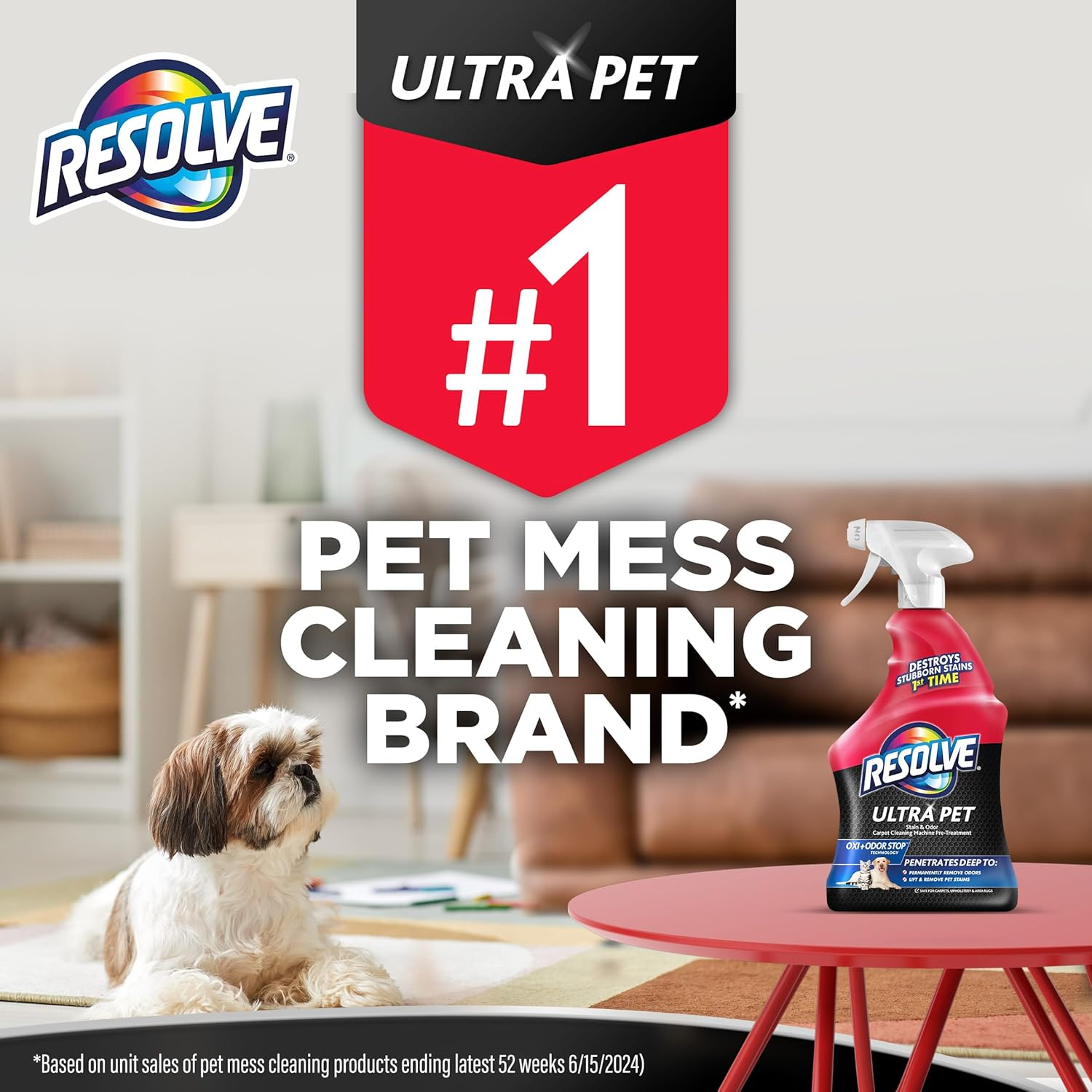 Resolve Ultra Pet Stain & Odor Remover, 32oz, Discourages Resoiling