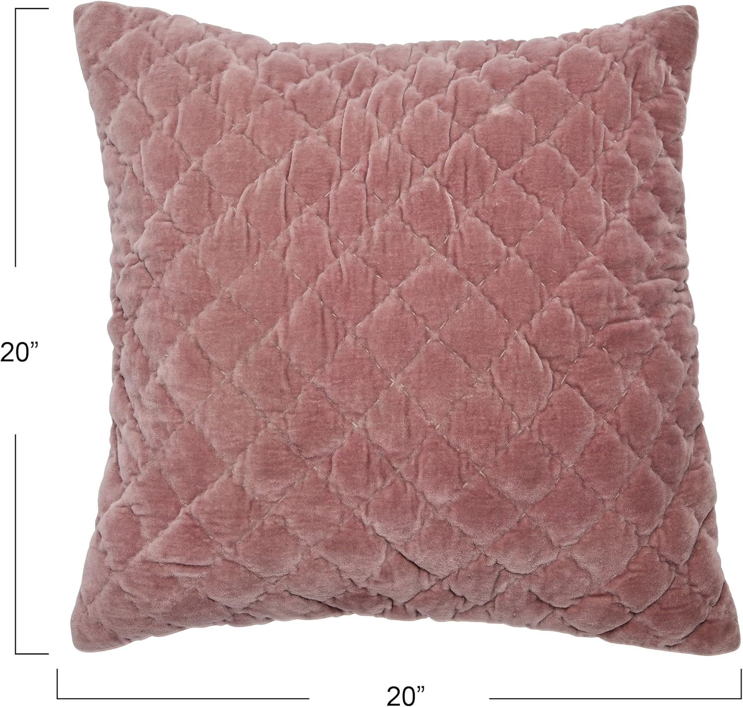 Creative Co-Op 20" Square Quilted Velvet Pillow Cover