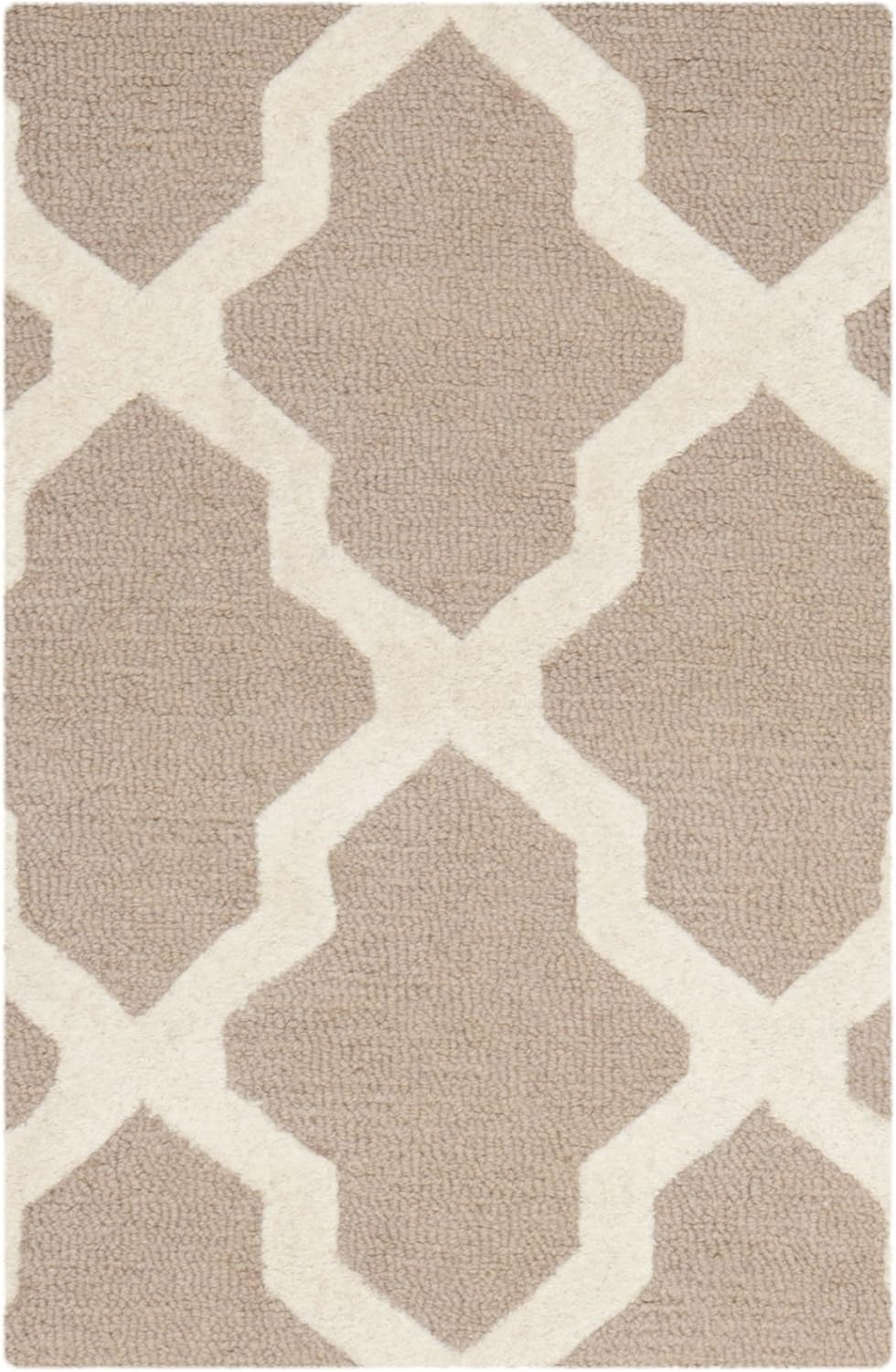 Cambridge Silver/Ivory Doormat 2 ft. x 3 ft. Geometric Trellis Area Rug
