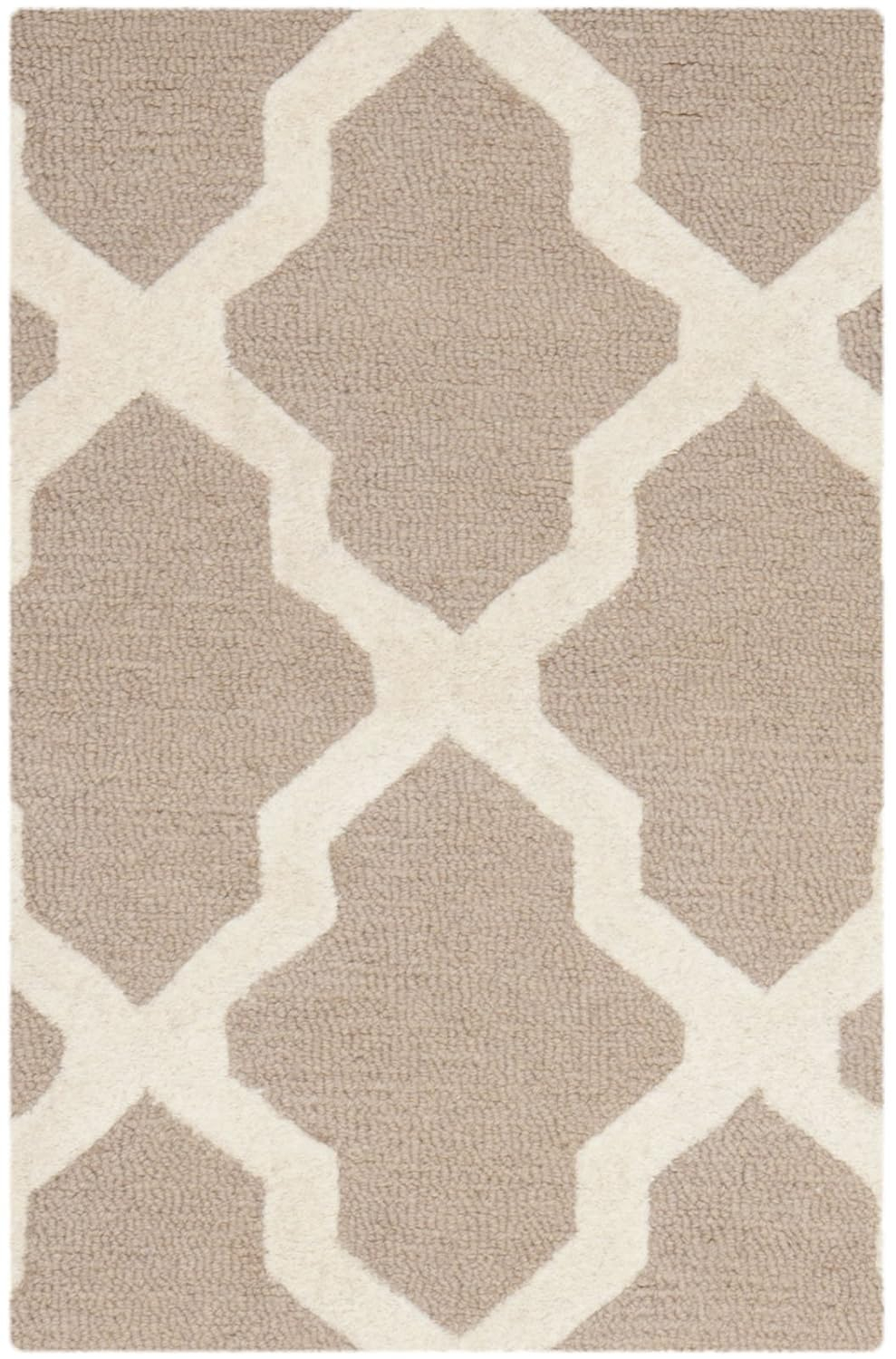 Cambridge Silver/Ivory Doormat 2 ft. x 3 ft. Geometric Trellis Area Rug