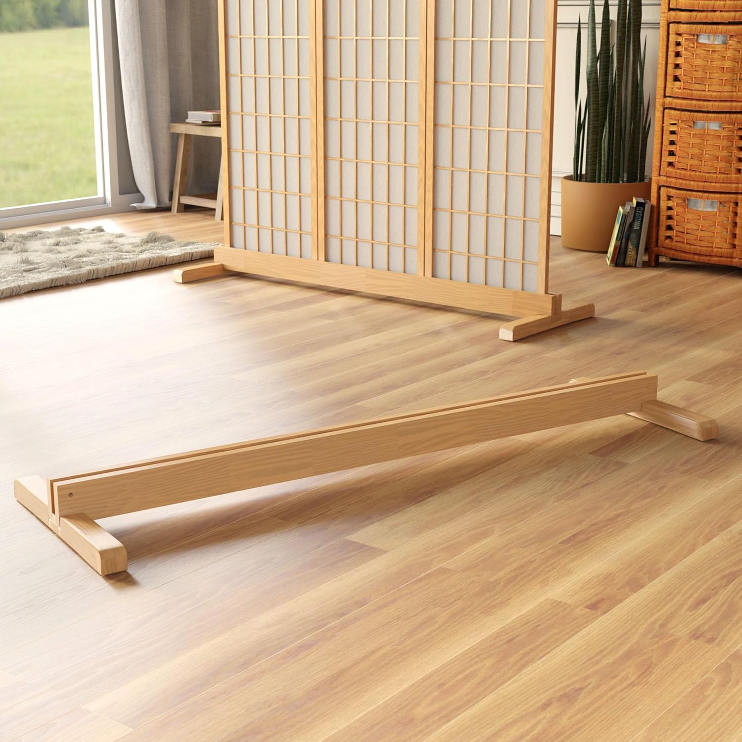 Room Divider Stand Natural 3 Panel