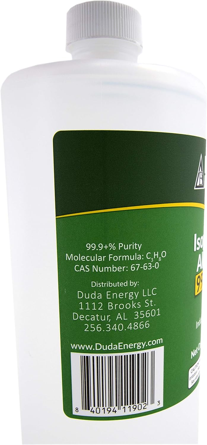 Industrial Grade Clear Isopropyl Alcohol Bottles, 99.9% Pure, 256.8 Fl Oz