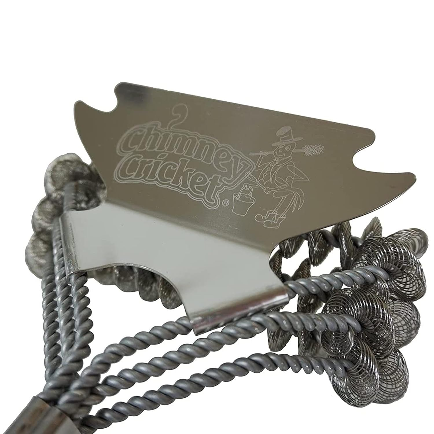 Chimney Cricket BBQ Grill Brush & Scraper-Bristle Free for Safety & Deep Cleaning Barbecue Grill Cleaning Scrubber - 18"