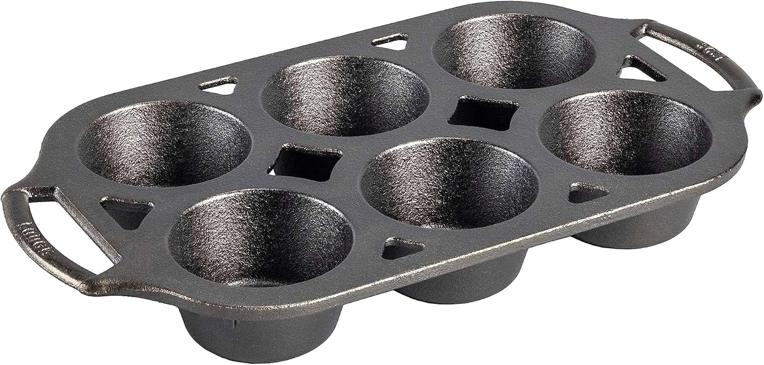 Lodge Gray Cast Iron 6-Cup Non-Stick Muffin Pan