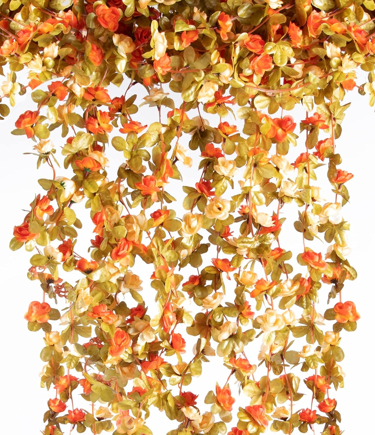 Flower Garland, Artificial Hydrangea Vine Flowers, Hanging Fake Hydrangeas Vine for Room Anniversary Wedding Birthday Christmas Wall Arch Decor, 2 Pcs, Floral Garland, Champagne Flower