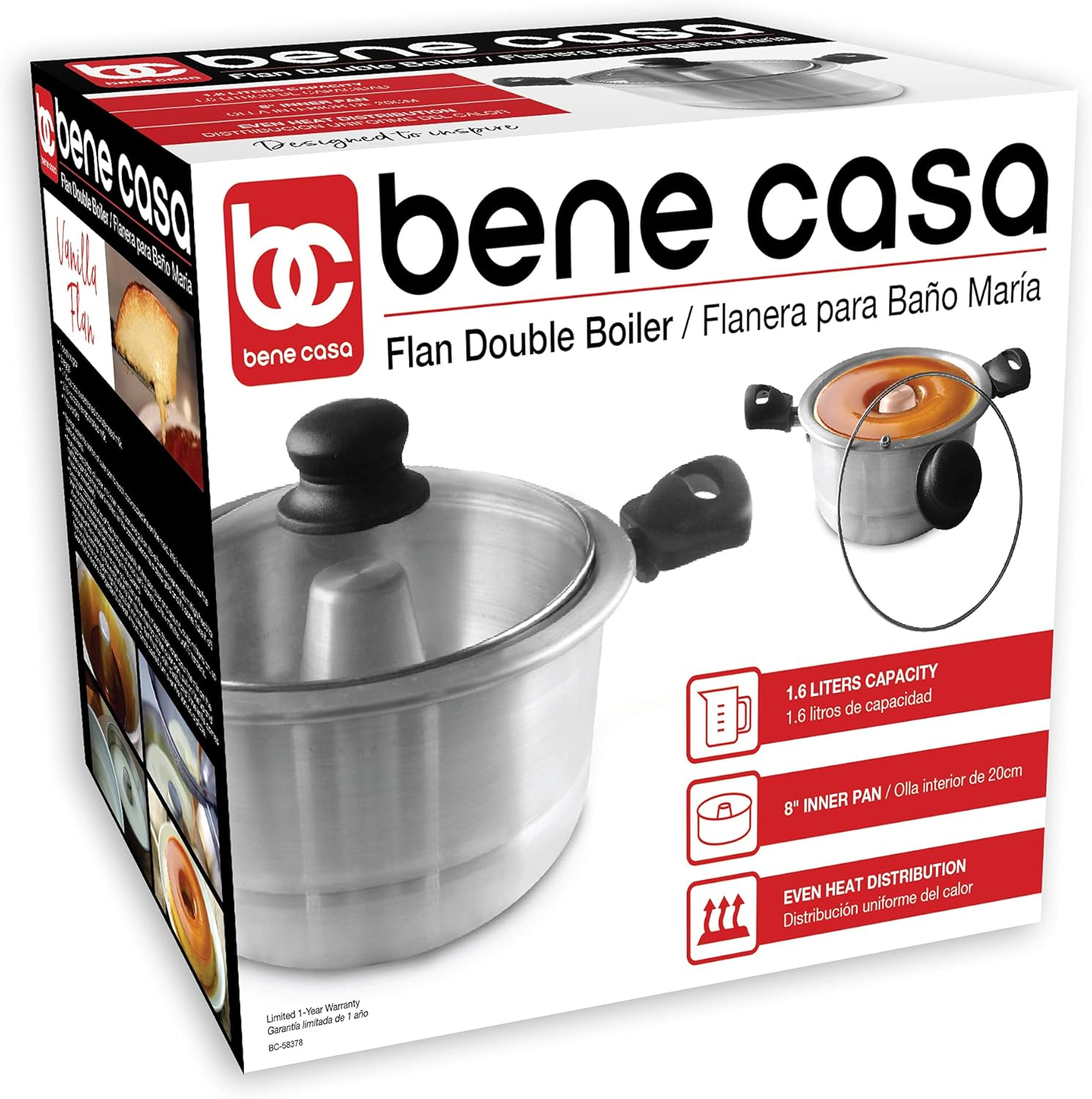 Flan Double Boiler - Flanera para bano de Maria (imported) 1.6 lts