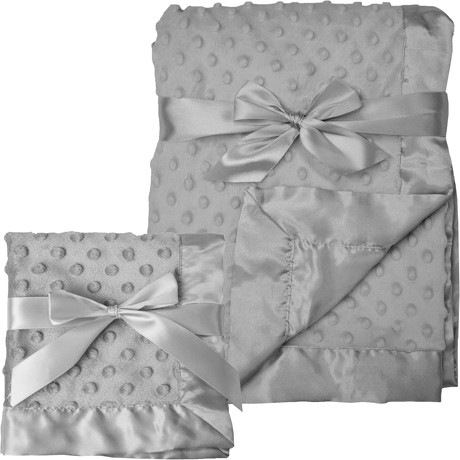 American Baby Company Heavenly Soft Chenille Blanket Set, Gray, for Boys & Girls