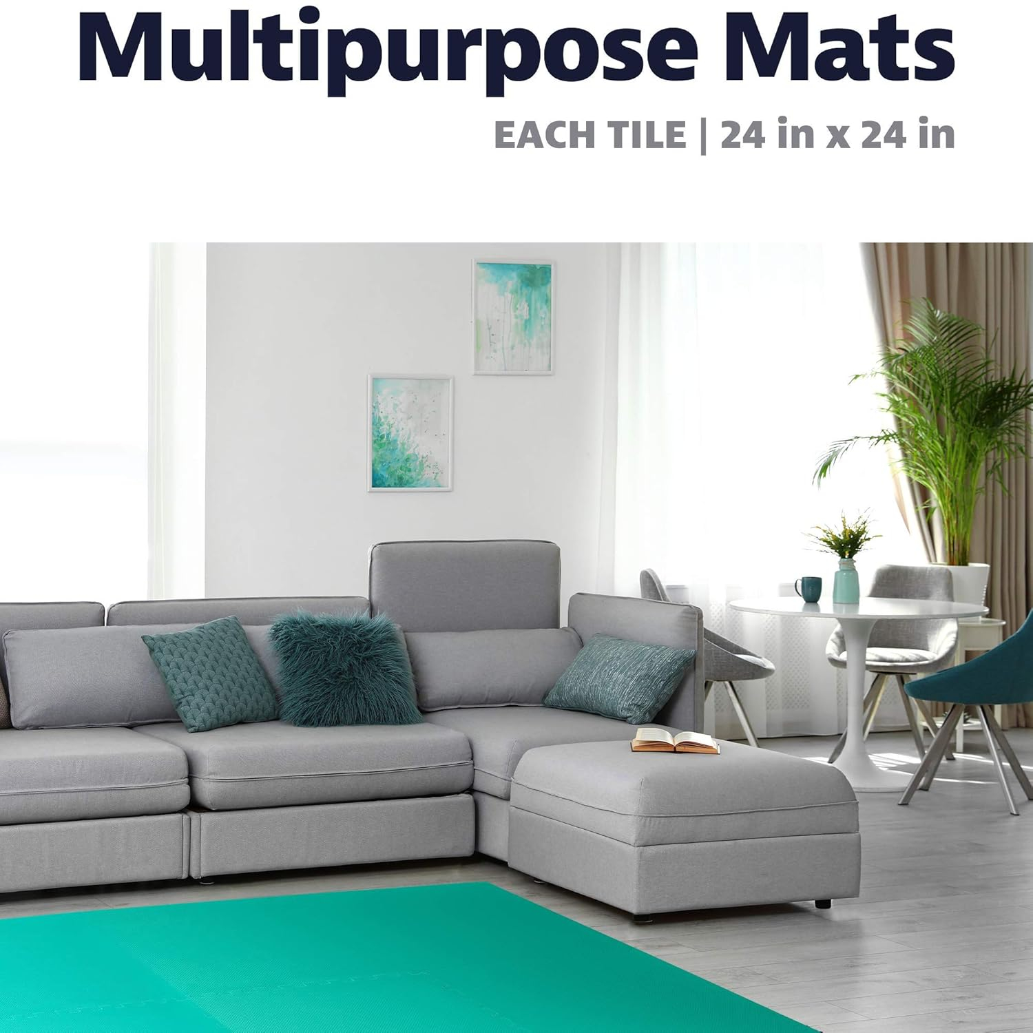 We Sell Mats 1/2 Inch Thickness Multipurpose EVA Foam Floor Tiles, Interlocking Floor Mat for Indoor Gym and Home Use 100 Square Feet (25 Tiles) Hunter Green