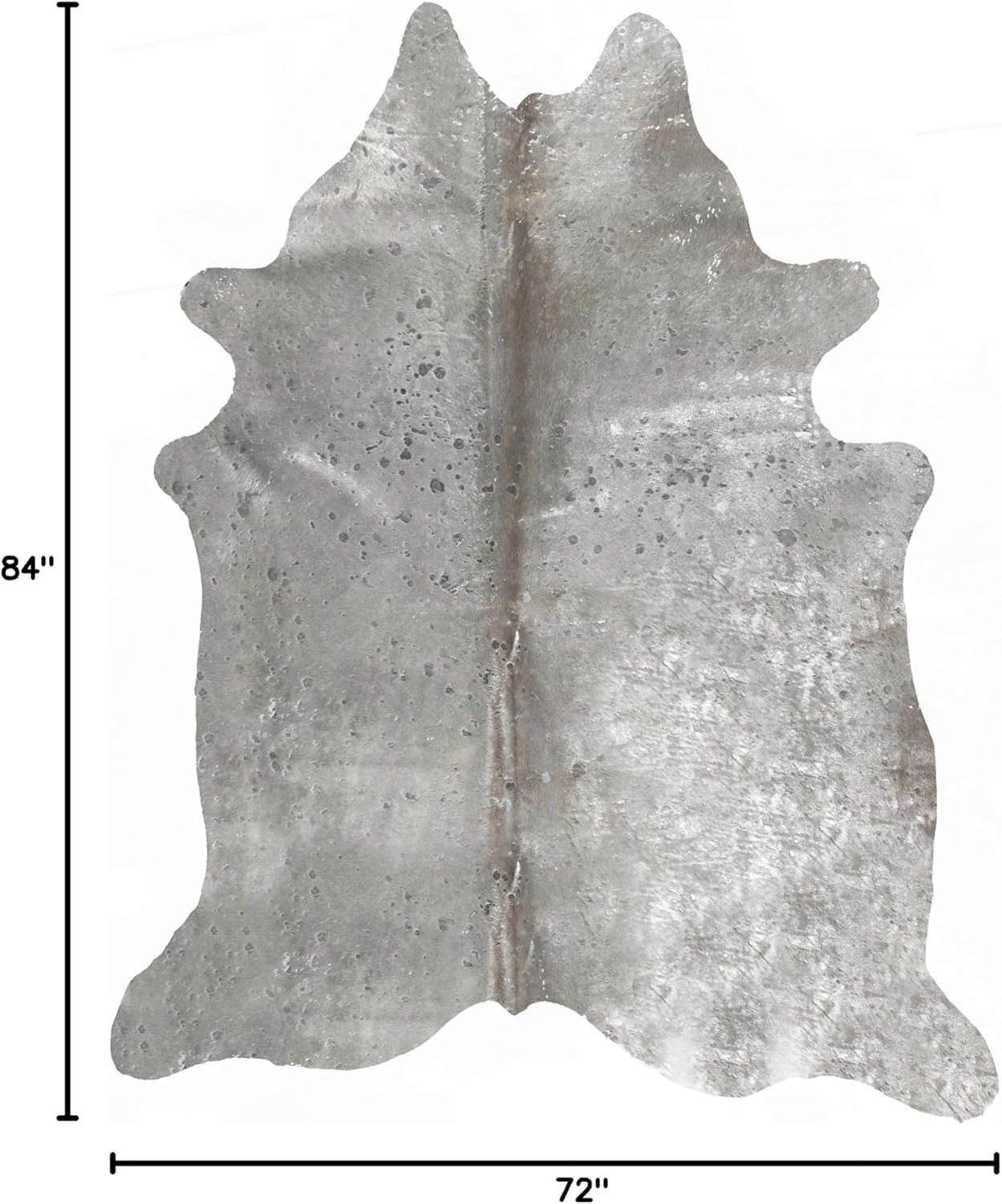 Natural Scotland Cowhide Area Rugs for Living Room and Bedroom | Handmade 100% Cow Rug with Low Pile | Shed-Resistant Home and Office Rug, Grey & Silver, 6 ft x 7 ft