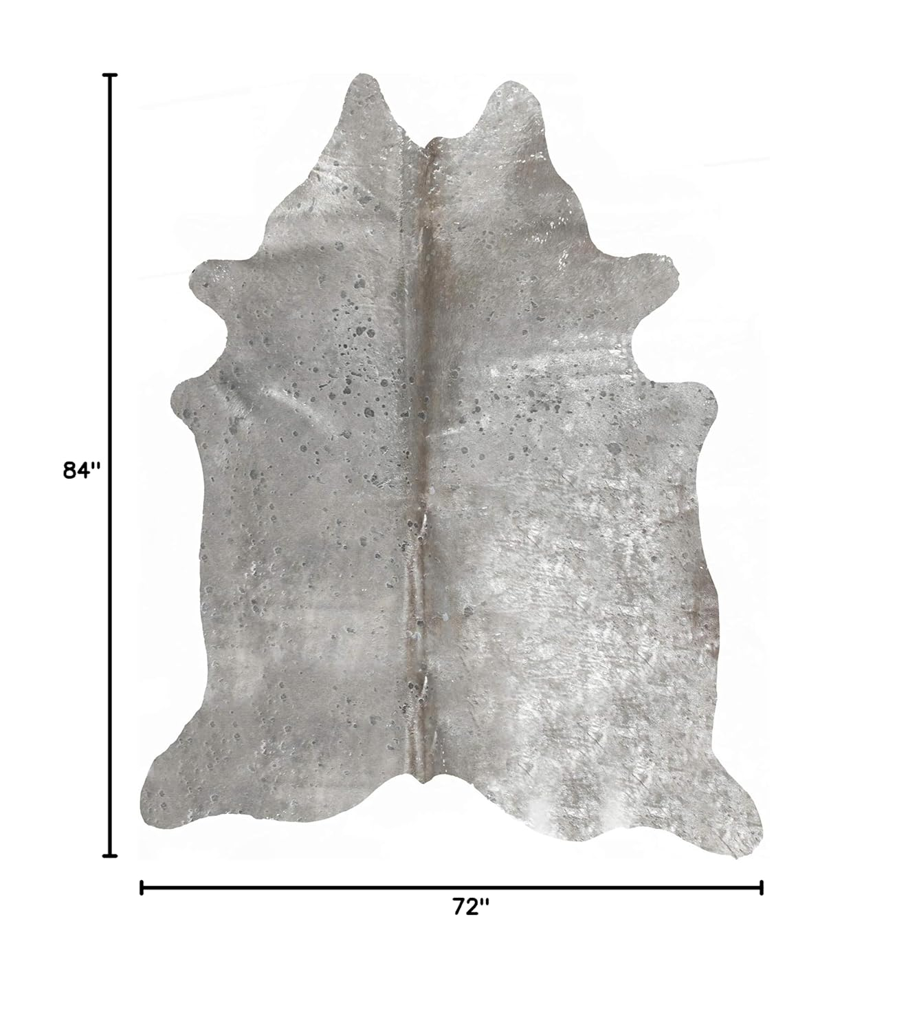 Natural Scotland Cowhide Area Rugs for Living Room and Bedroom | Handmade 100% Cow Rug with Low Pile | Shed-Resistant Home and Office Rug, Grey & Silver, 6 ft x 7 ft