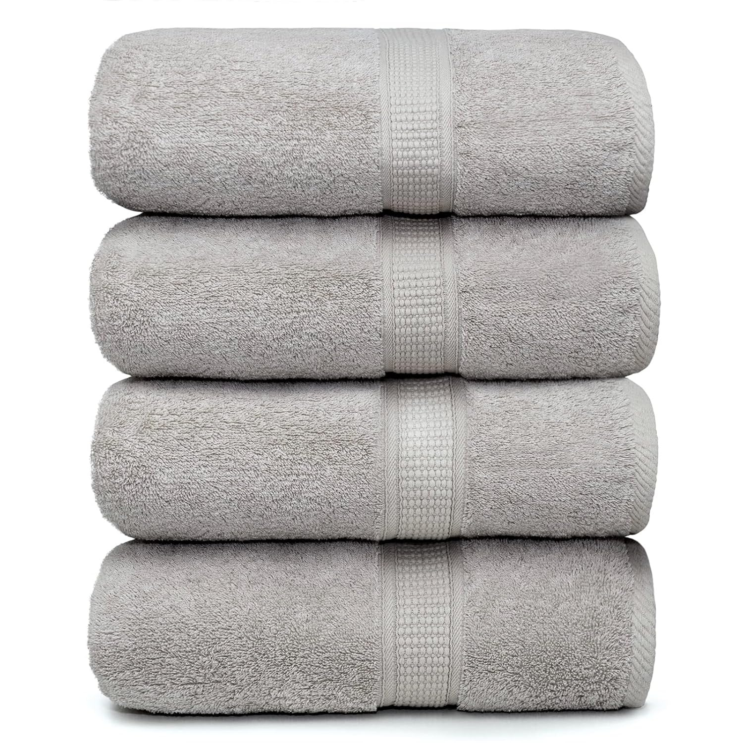 Ariv Premium Bath Towels Pack of 4, 100% Cotton, Large, Super Soft, Highly Absorbent, Quick Dry, Durable, Comfortable, Great Value & Quality, Perfect for Home & Bathroom - Platinum