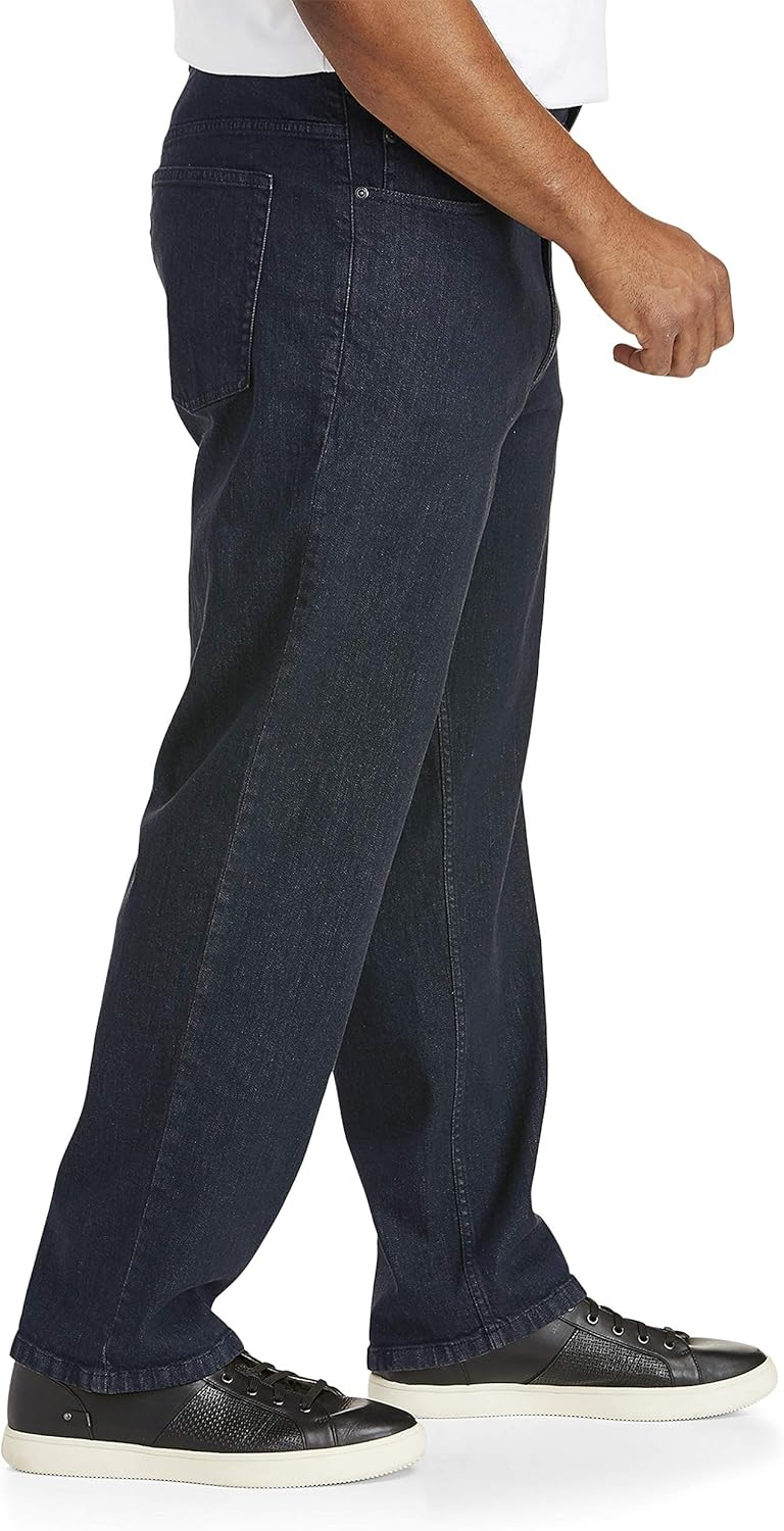 Harbor Bay by DXL Men's Big and Tall  Men's Big and Tall Relaxed Fit Stretch Jeans, Classic Dark, 56W X 28L 56 x 28
