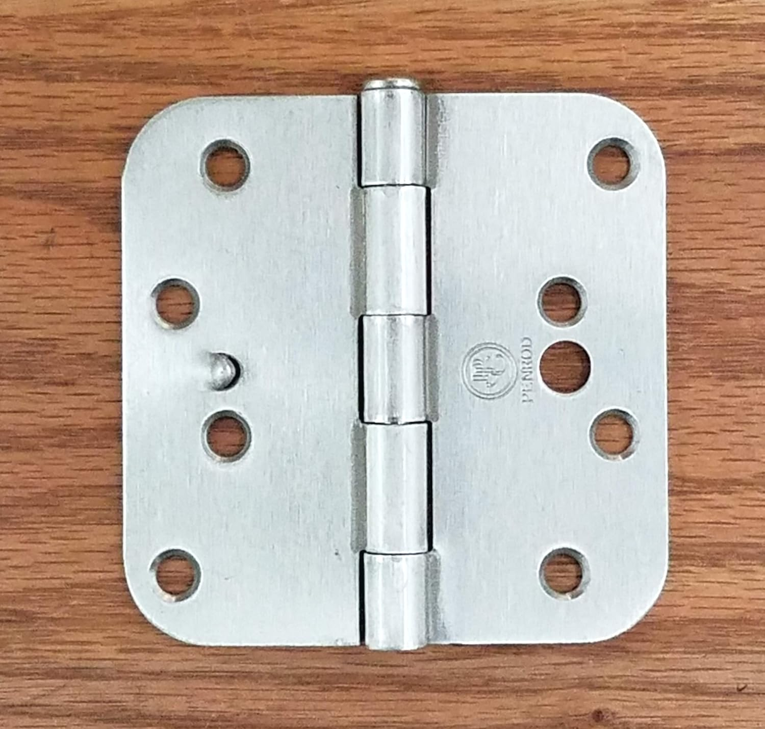 Security Door Hinges - Satin Nickel - 4" Inch with 5/8" Radius - Security Tab - 3 Pack