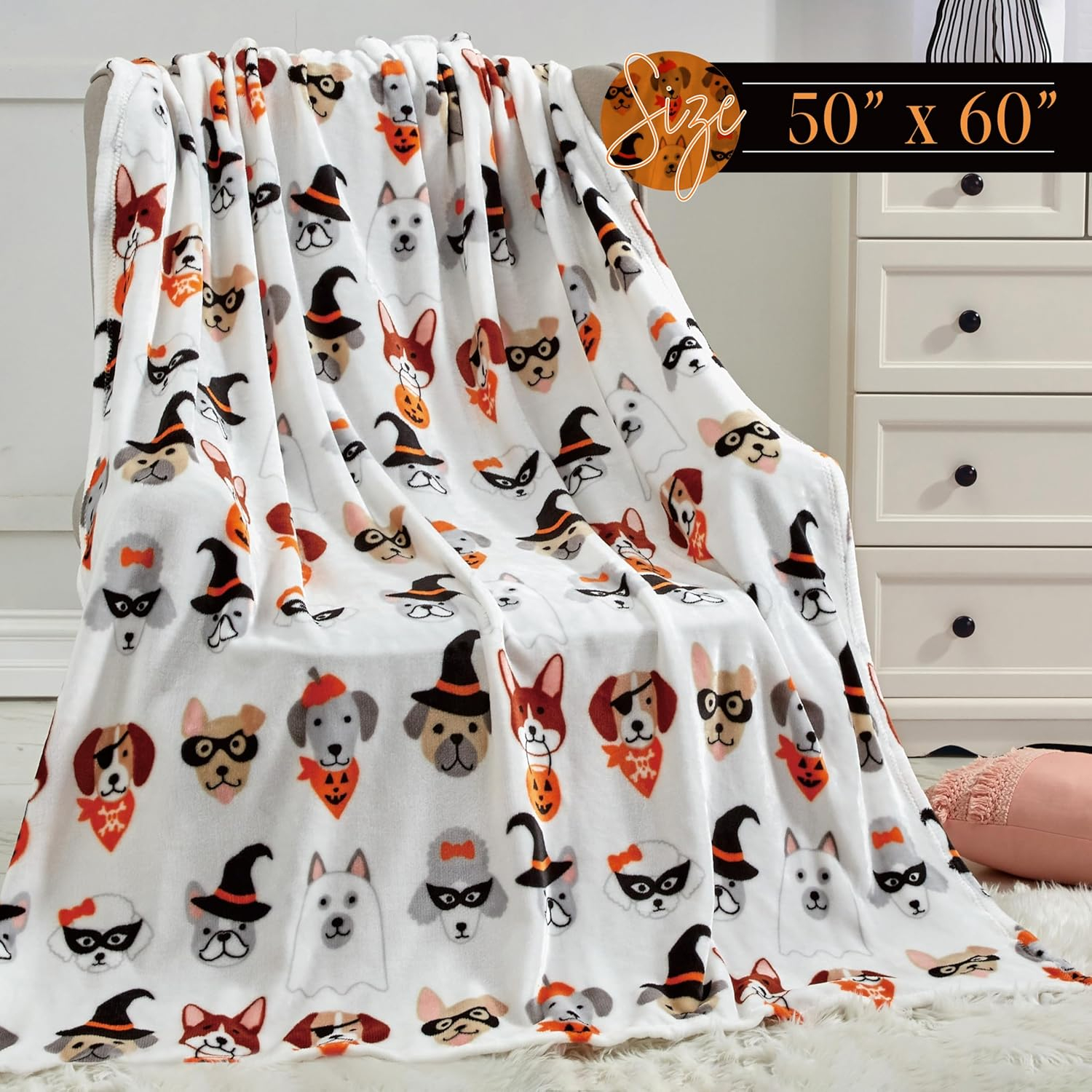 Comfort Lightweight Throw Blanket- Halloween Themed, Soft, Cozy and Plush- Perfect for Lounging This Spooky Season