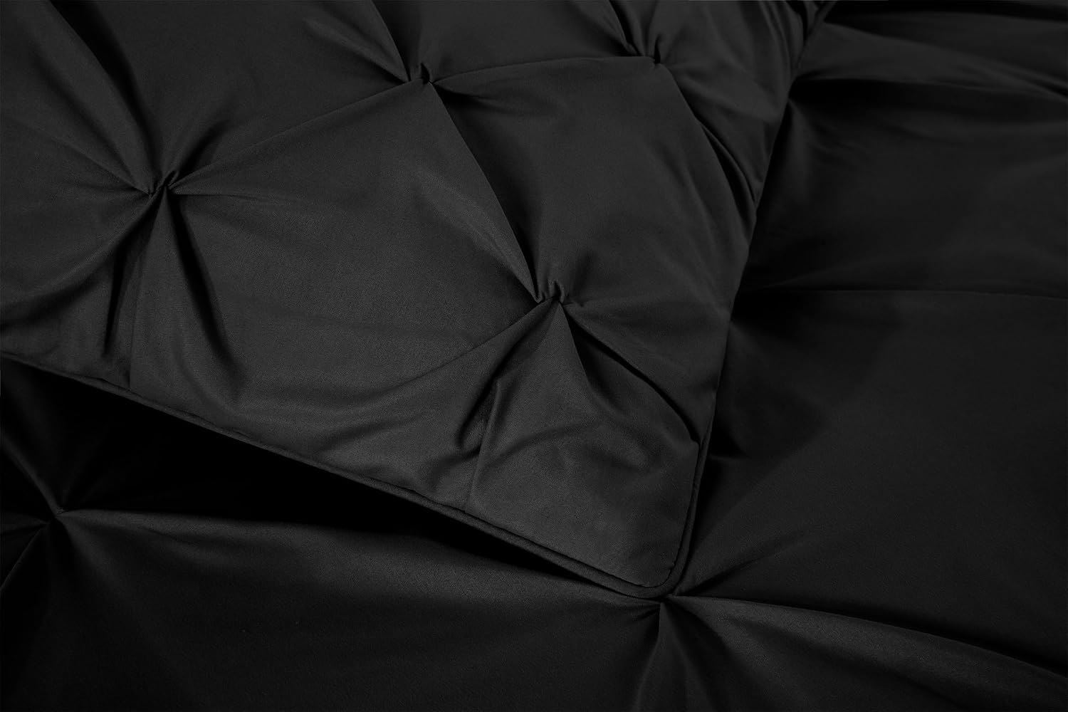 Berlin Black Full Microfiber Pinch Pleat Comforter Set