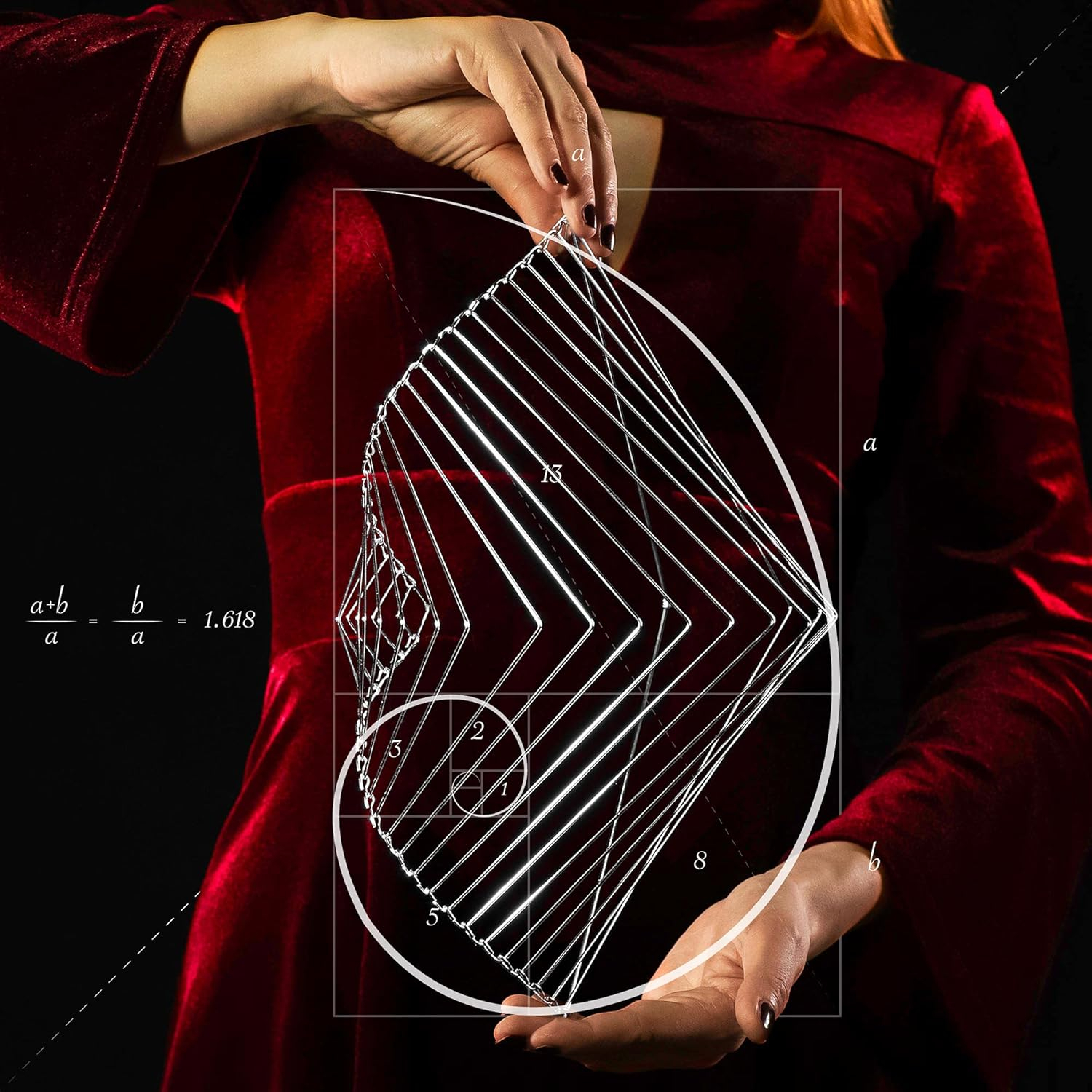 Square Wave | The Mesmerizing Kinetic Wind Spinner | Magical Calming Art Piece by Ivan Black (Silver)