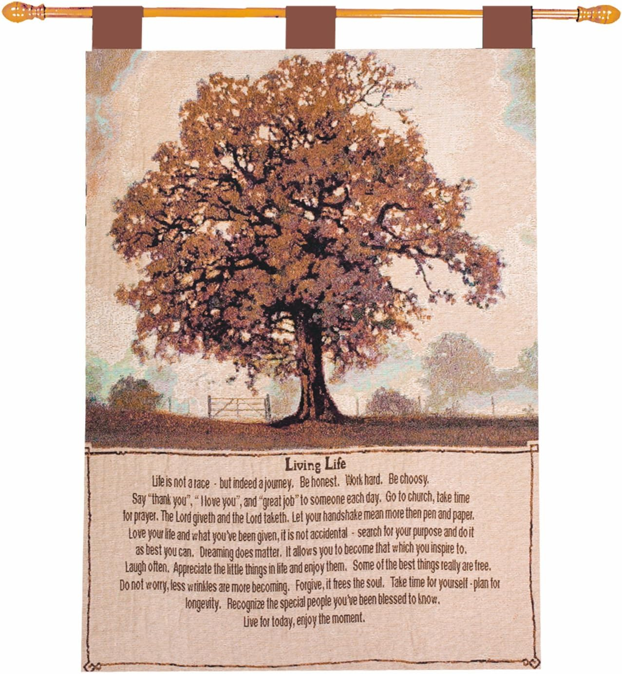 Manual Inspirational Collection 26 X 36-Inch Wall Hanging and Finial Rod, Living Life