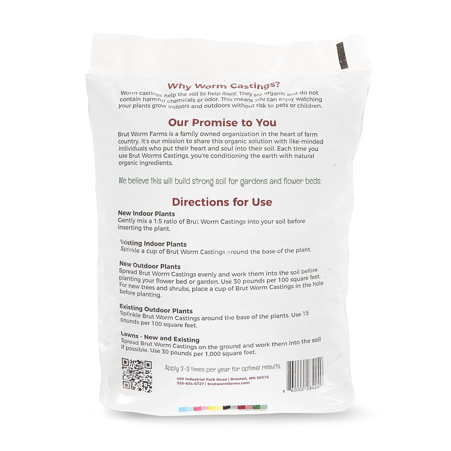 Brut Organic Worm Castings – 5 LB – Natural Nutrients, Fertility Builder, Plant Food for Potting Soil, Garden Soil, Indoor and Outdoor Use