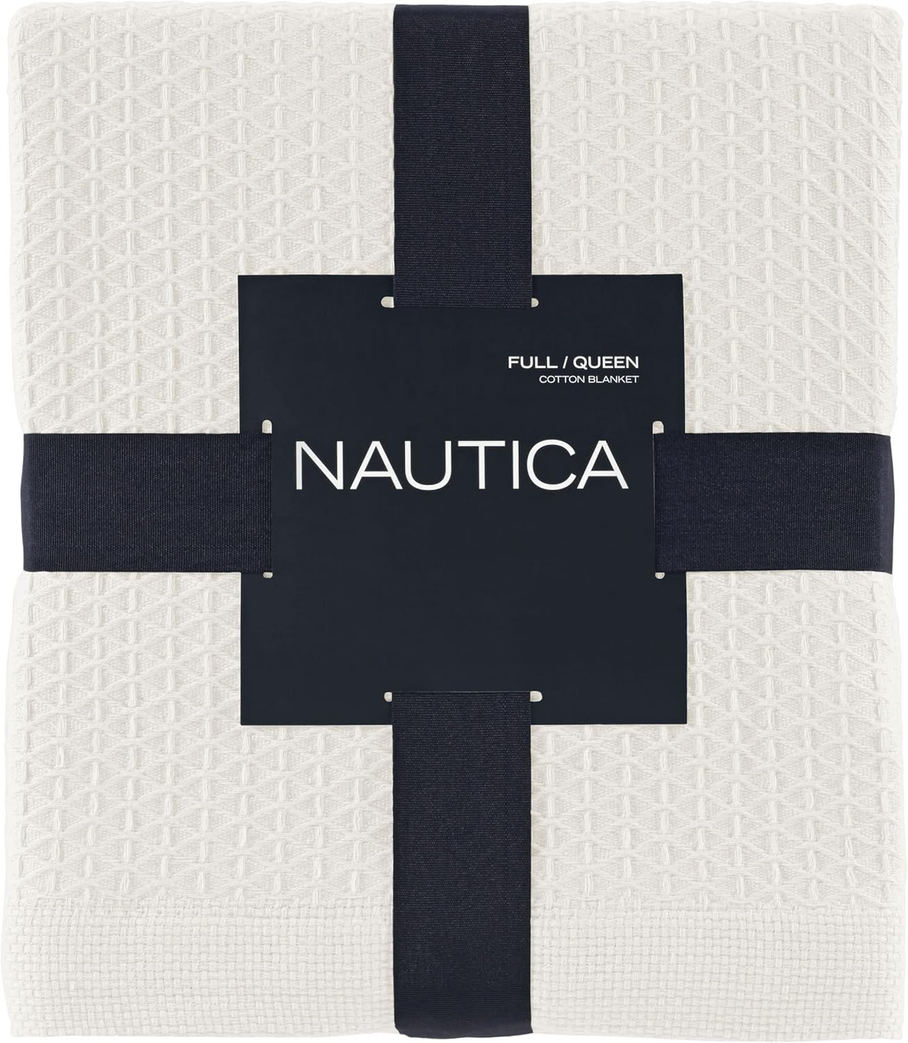 nautica  baird diamond knit cotton twill blanket