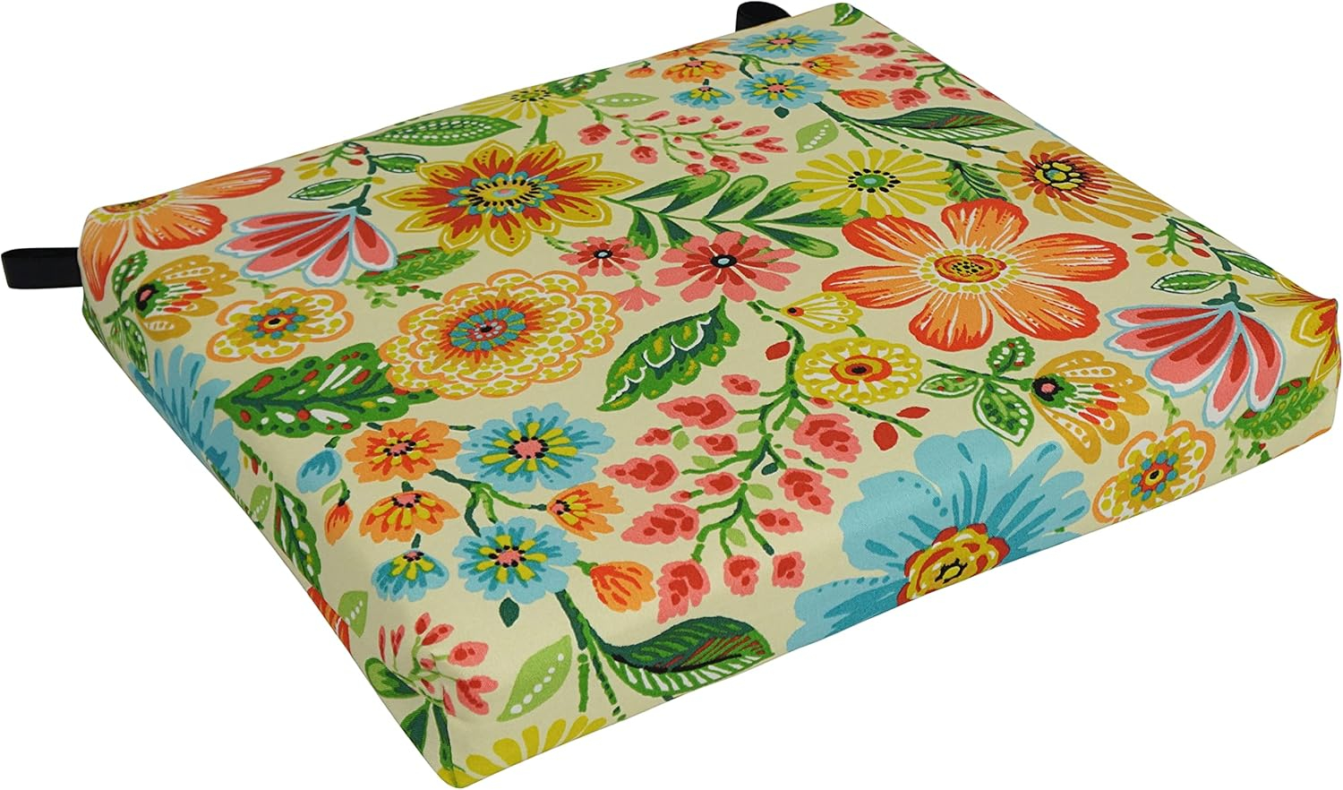Blazing Needles  20 x 19 in. Patterned Outdoor Spun Polyester Chair Cushion, Gregoire Chamomile