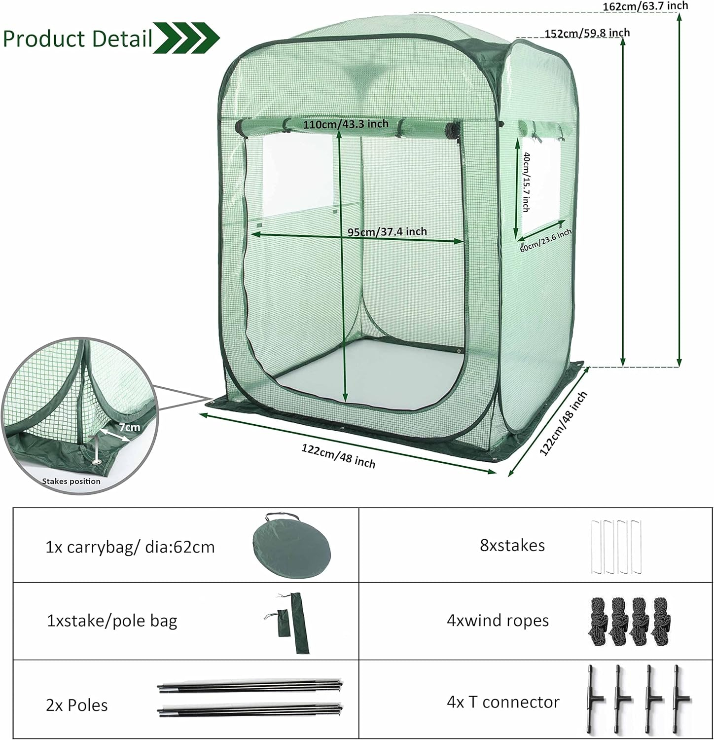 porayhut Pop Up Greenhouse Cover Flower House Mini Gardening Plant Flower Sunshine Room Room,Backyard PVC Greenhouse Cover for Cold Frost Protector Gardening Plants (Tunnel Grennhouse)