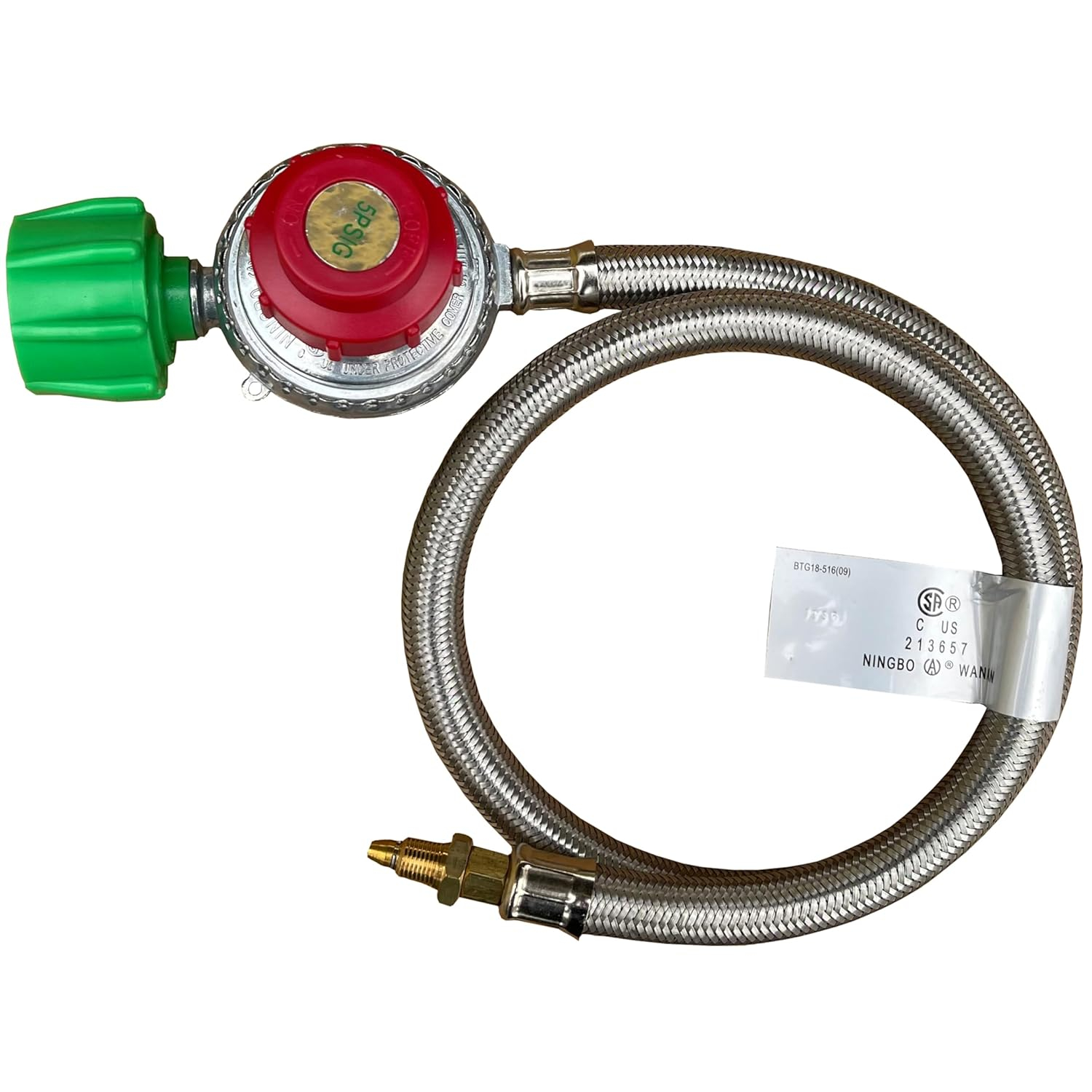 High Pressure Adjustable Stainless Steel Regulator with Braided Hose