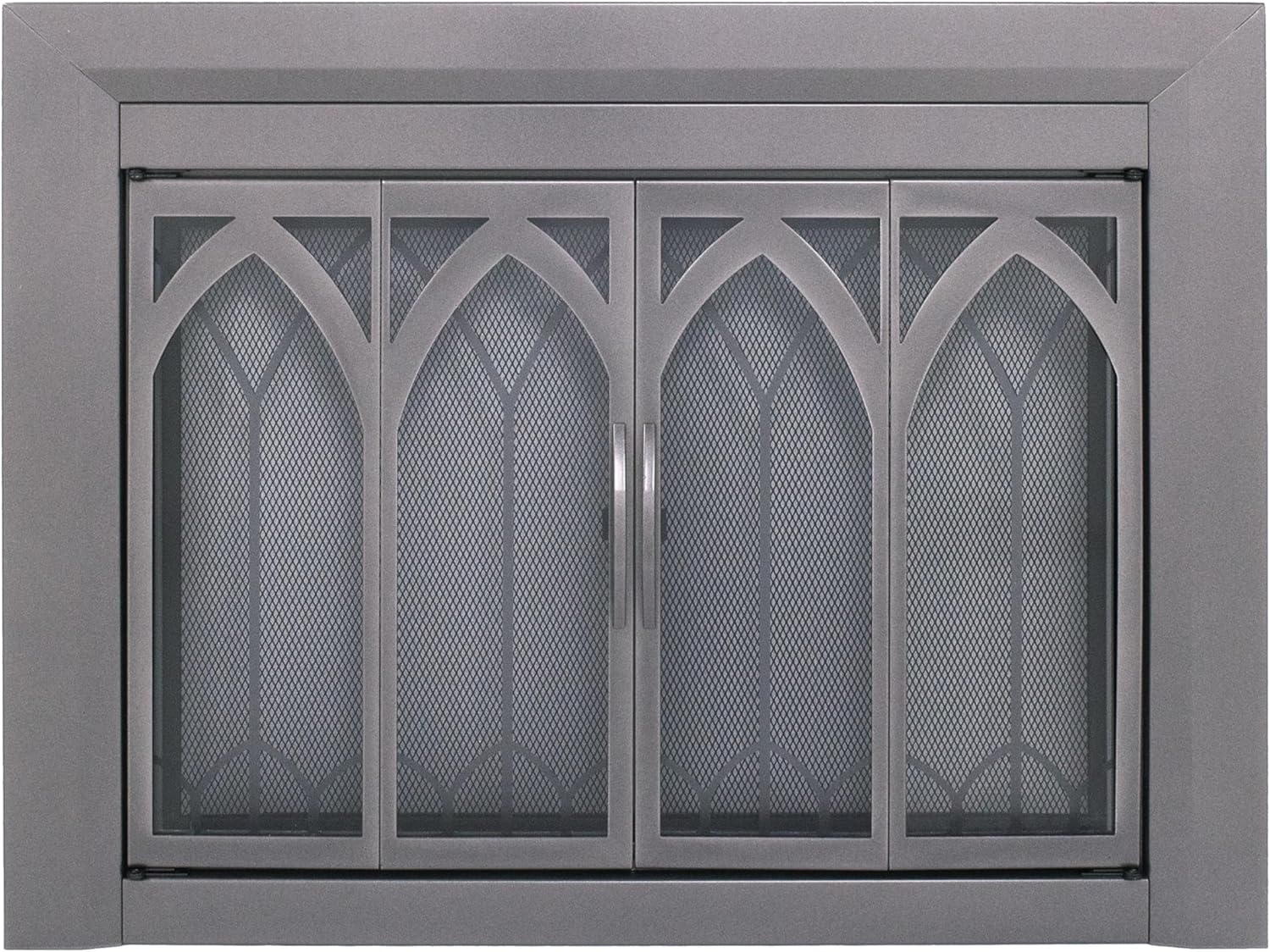 Pleasant Hearth Collin Collection Fireplace Glass Door, Gunmetal - Large
