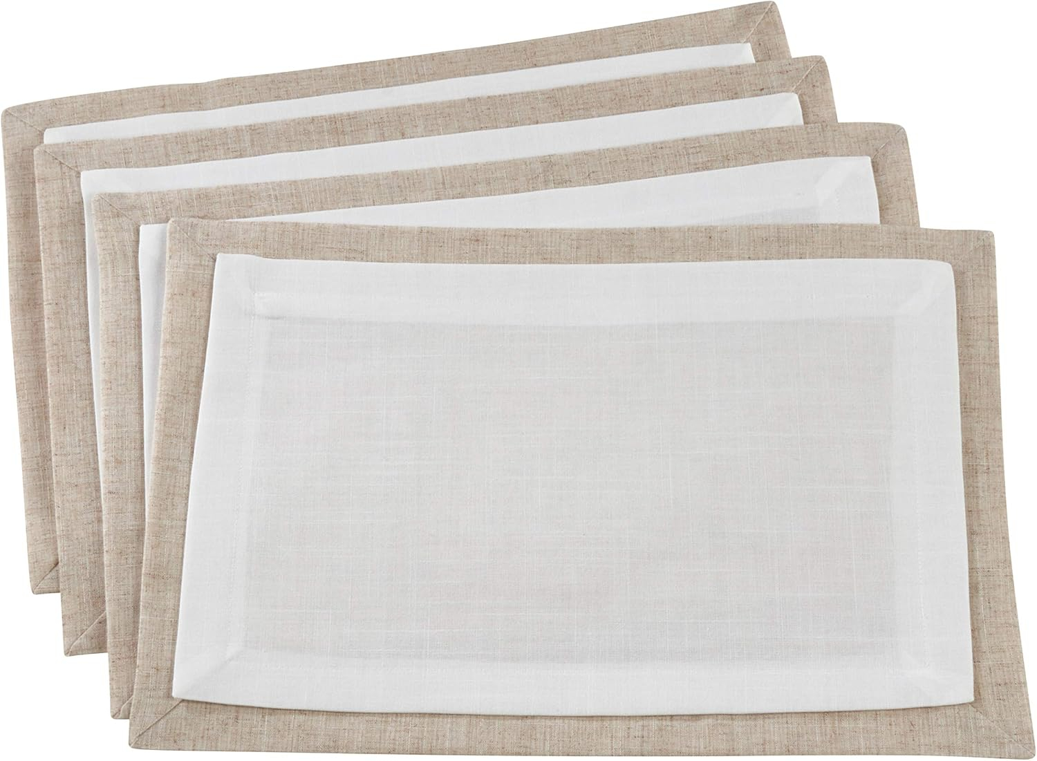 SARO 1982.I67S 67 in. Square Layered Design Tablecloth - Ivory