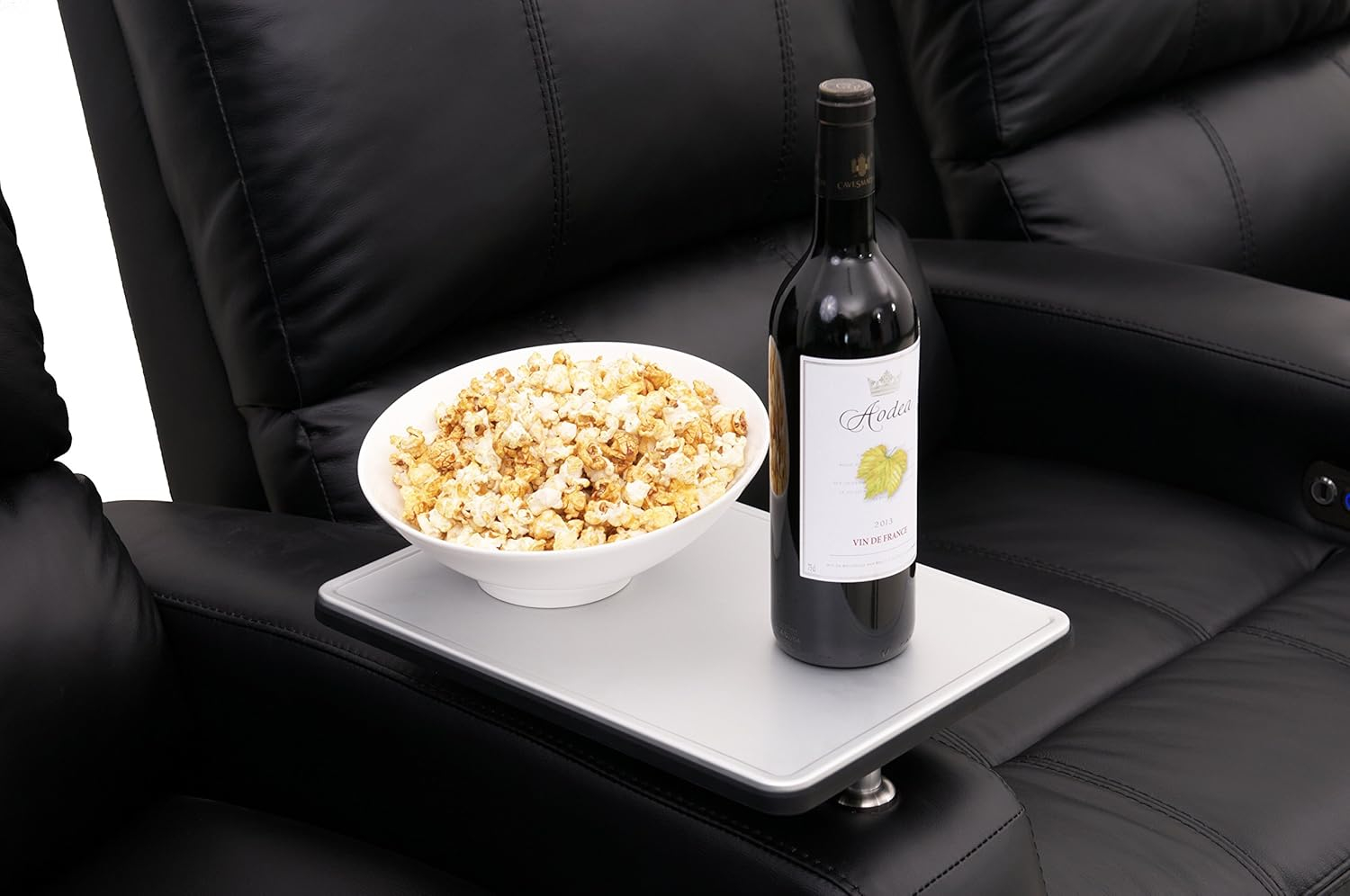 Brushed Aluminum Swivel Tray Table for Recliners