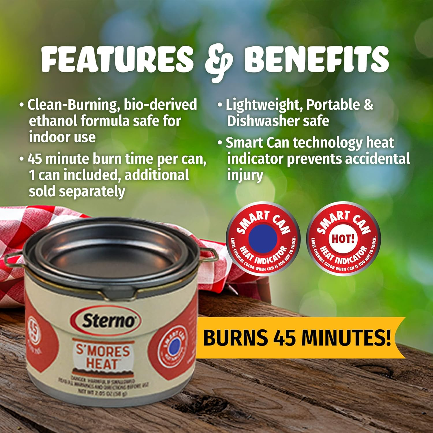 Sterno S'mores Maker Kit Smores Station - Tabletop Smores Maker for Indoor & Outdoor Use, Smores Kit with S'mores Heat Fuel - Tabletop Smores Kit for Kids & Adults - 5-Piece Smores Making Kit