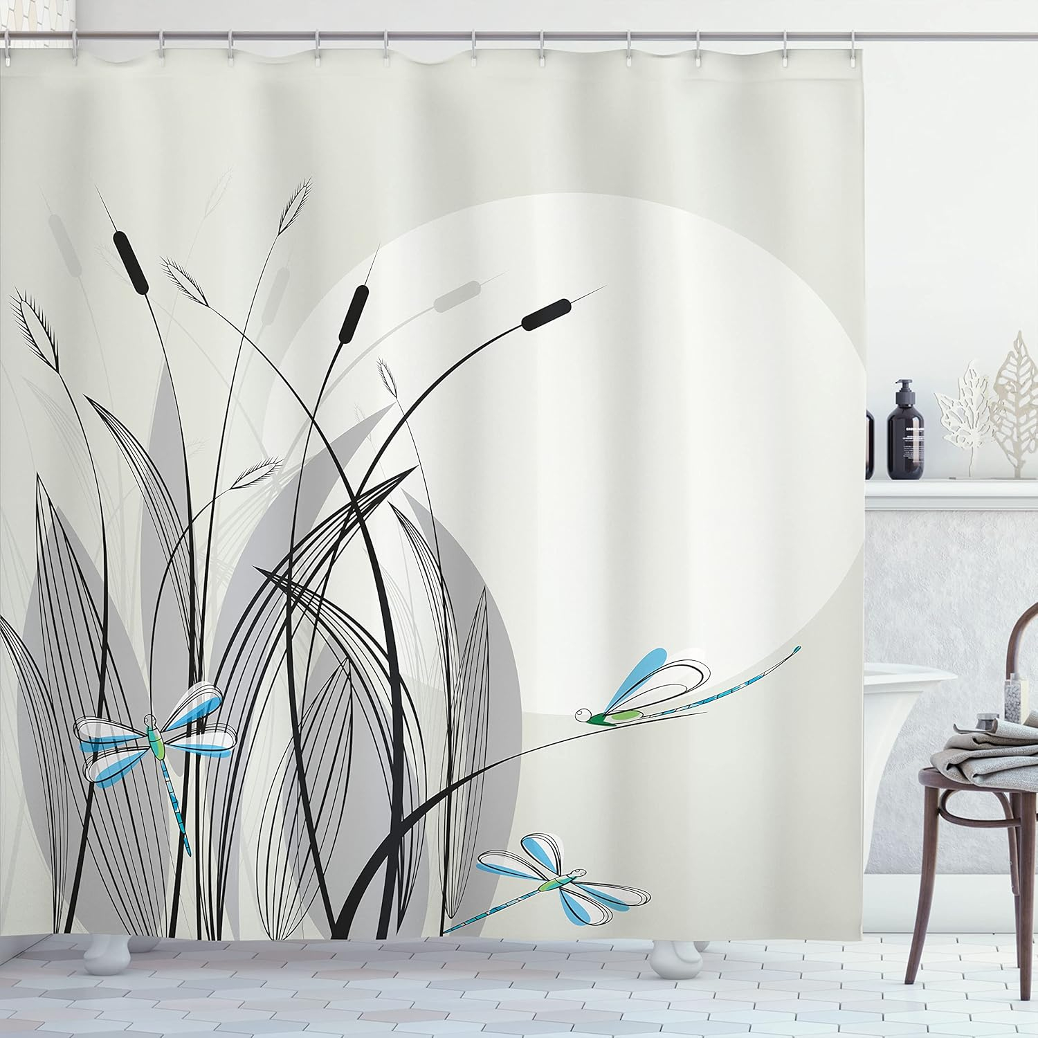 Ambesonne Horse Shower Curtain, Landscape Rural Scene, 69"Wx84"L, Multicolor