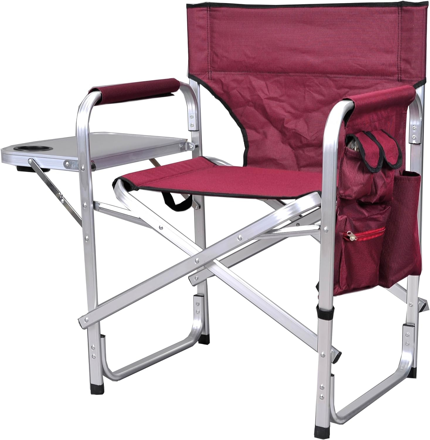 Ming's Mark SL-1204-BURGUNDY Stylish Camping Folding Director Chair - Burgundy
