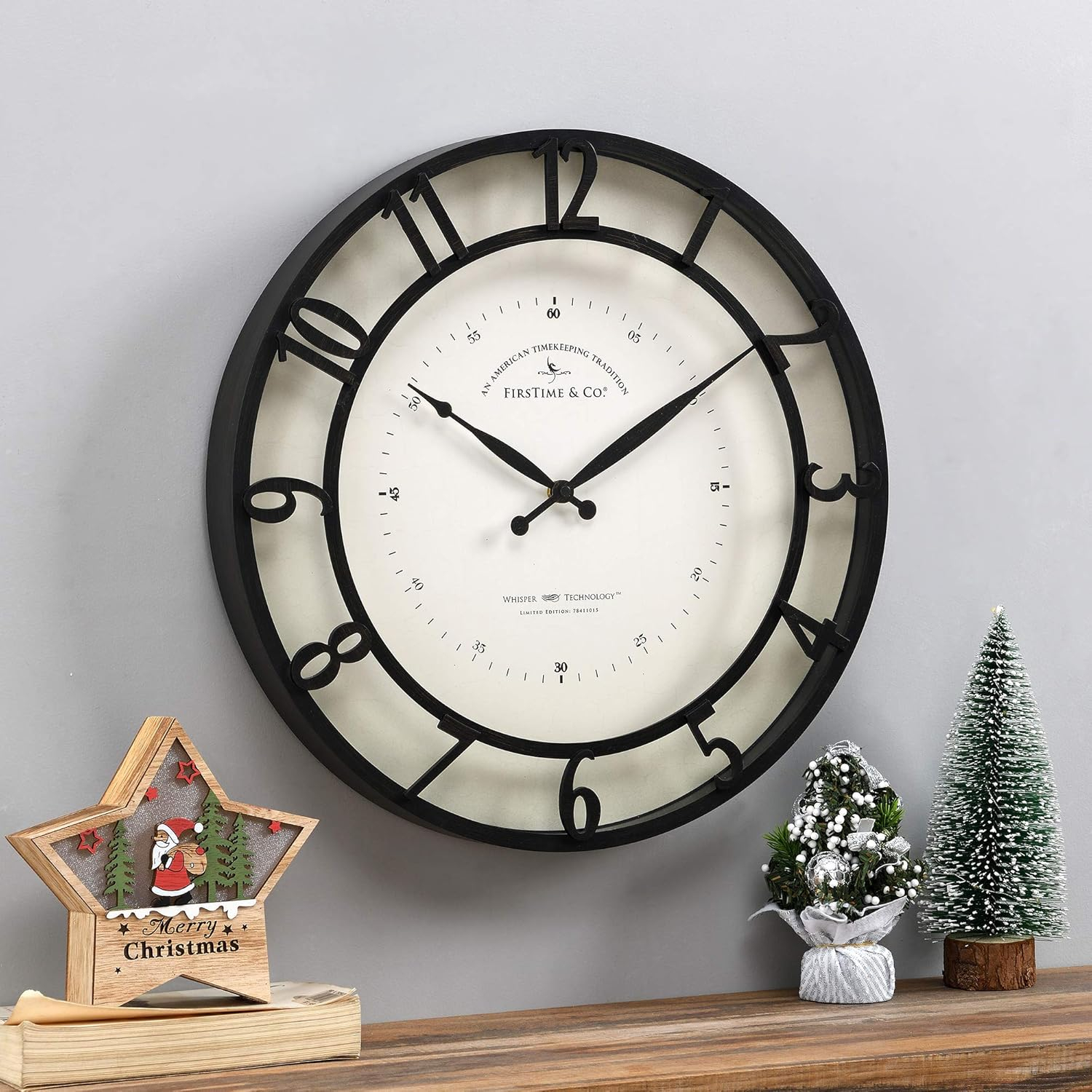 FirsTime & Co. Bronze Kensington Whisper Wall Clock, Traditional, Analog, 18 x 2 x 18 in