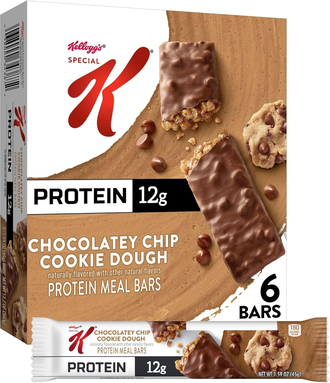 Special K Bar Protein Meal Bars, Chocolatey Chip Cookie Dough, 6 Count