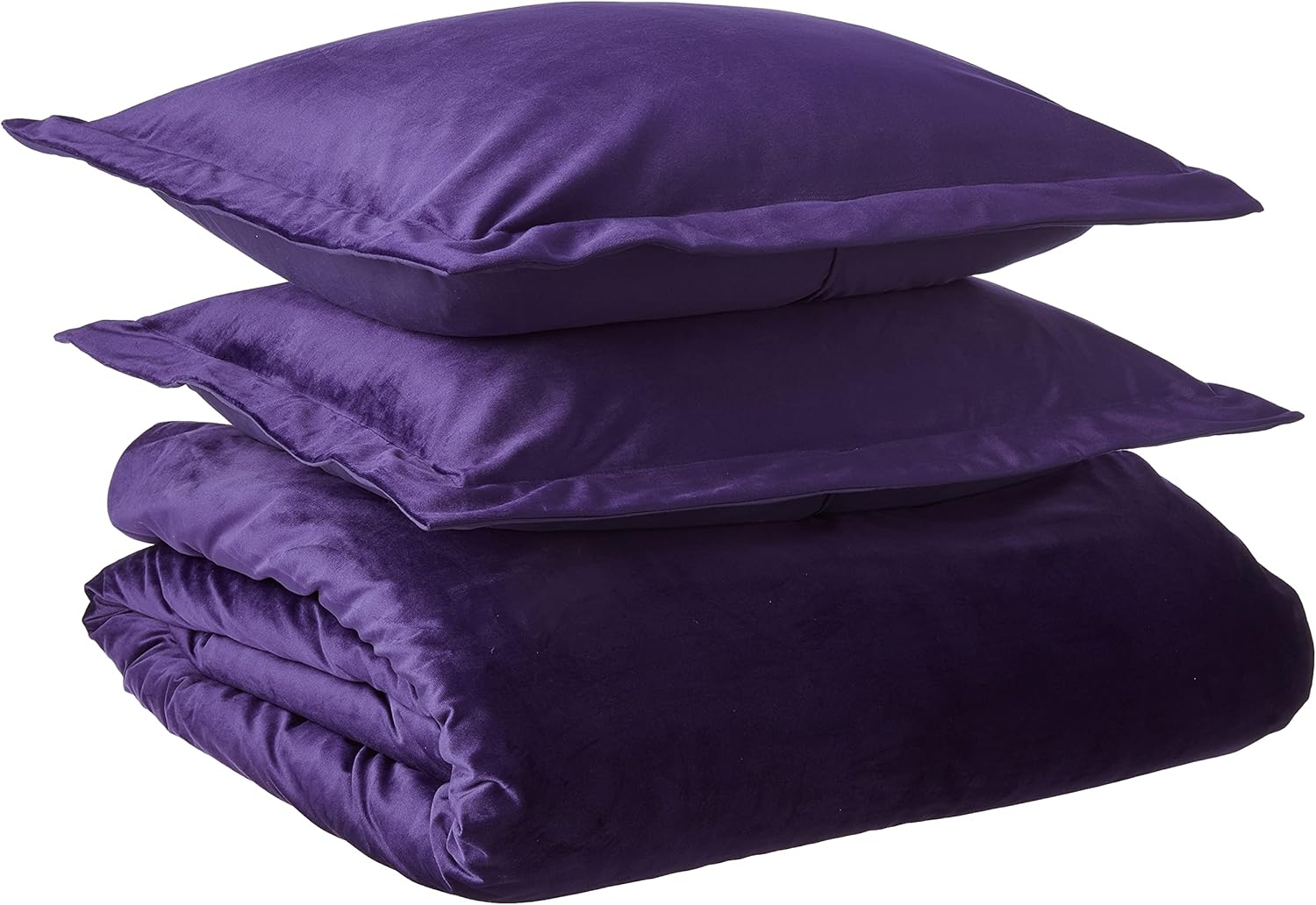 3pc Queen Venice Velvet Oversized Solid Duet Set Purple - Tribeca Living: Luxurious Polyester, Reversible, OEKO-TEX Certified