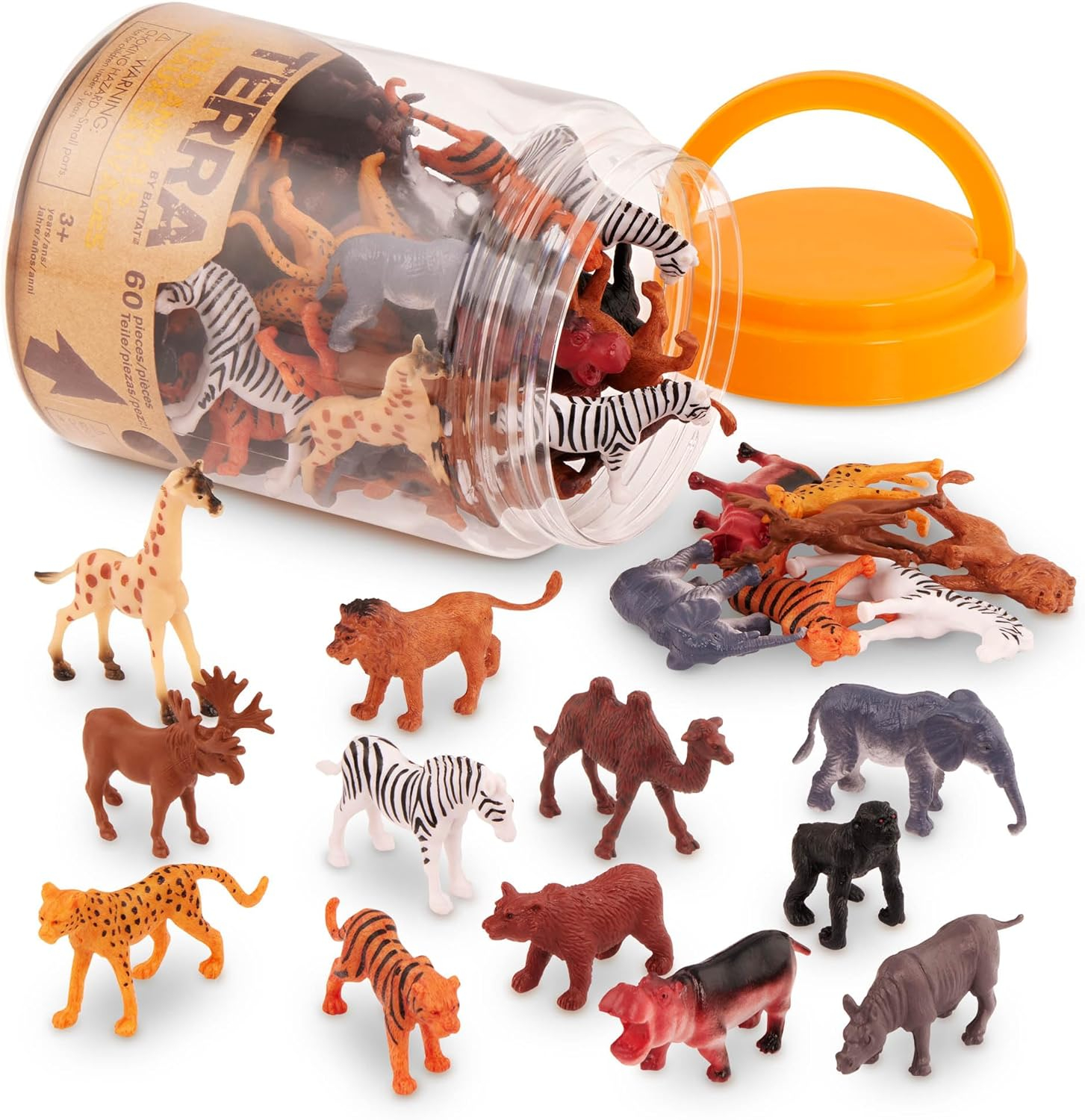 Terra Wild Animal Figures, 60-Piece Set