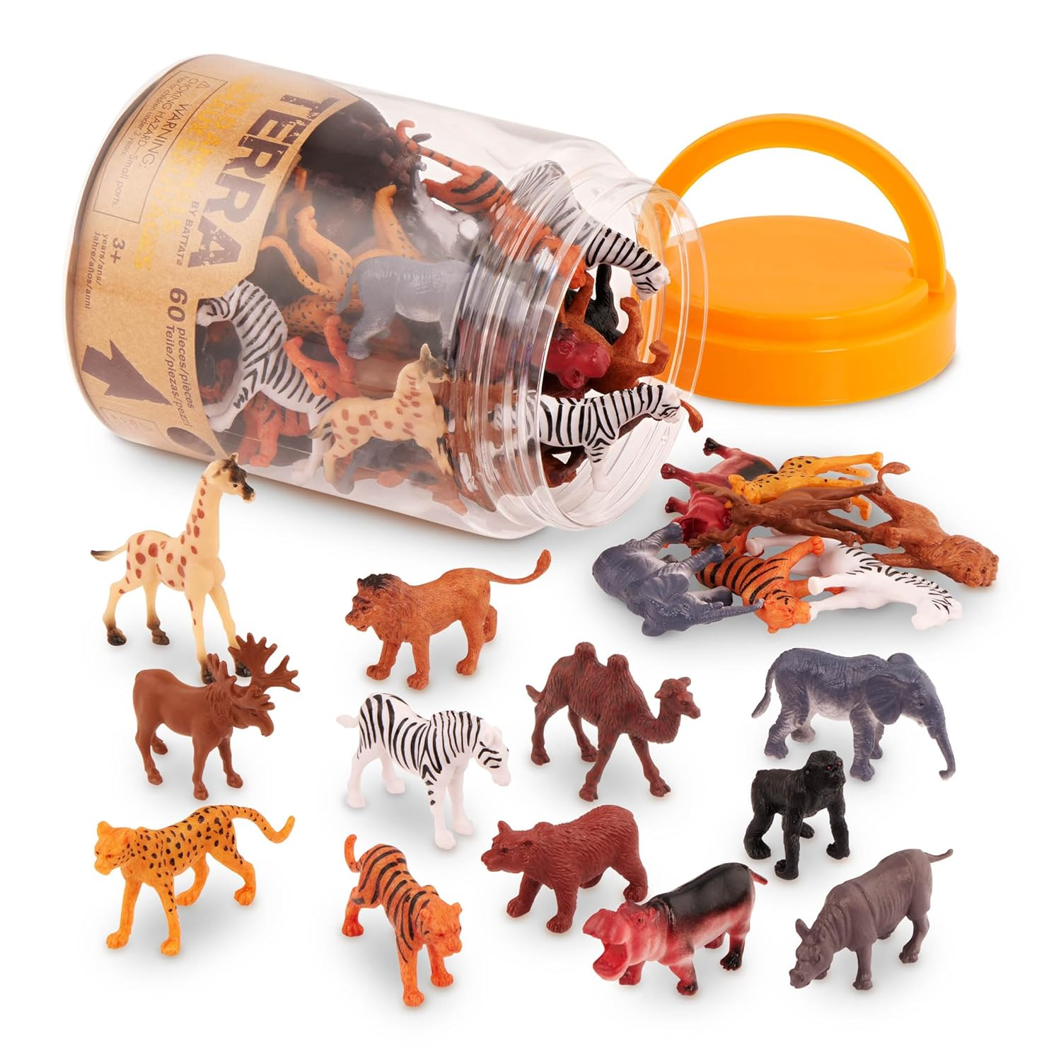 Terra Wild Animal Figures, 60-Piece Set