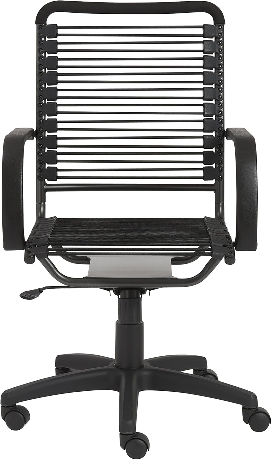 Graphite Black Metal Swivel Bungee Office Chair with High Back
