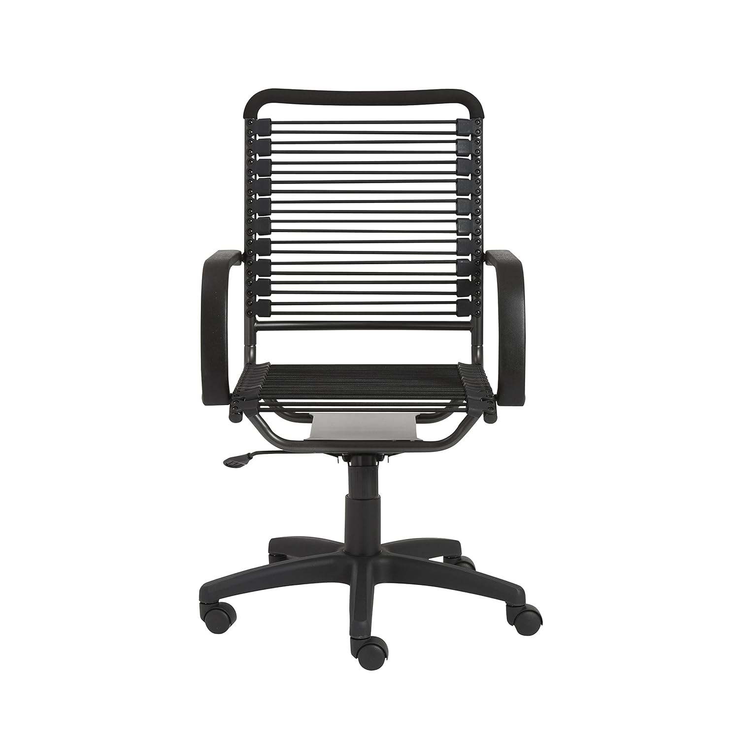 Graphite Black Metal Swivel Bungee Office Chair with High Back