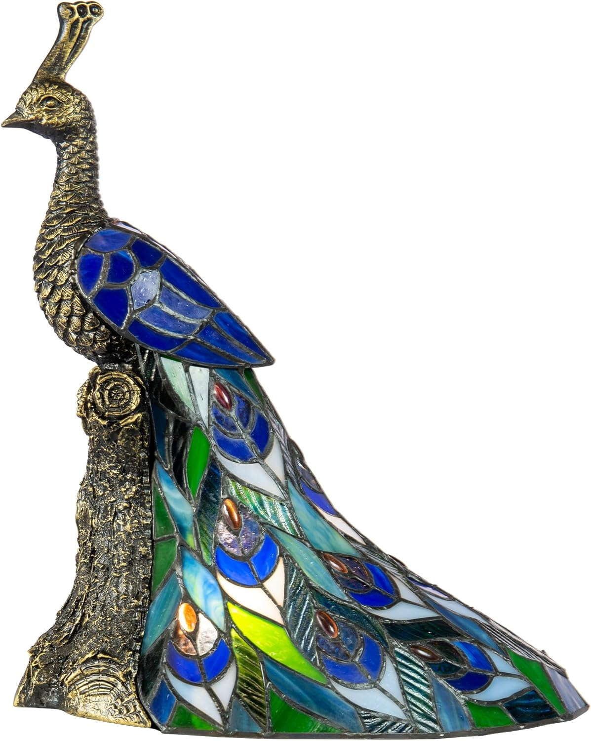 Dale Tiffany 1-Light Resin & Art Glass Accent Lamp in Bronze/Blue