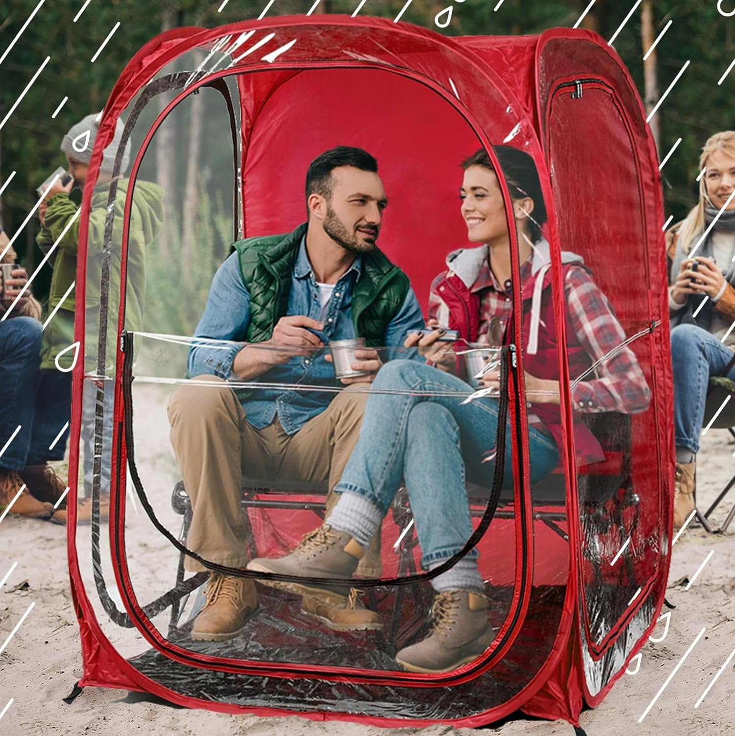 Hunter Green Two-Person Four Season Polyester Pop-Up Tent