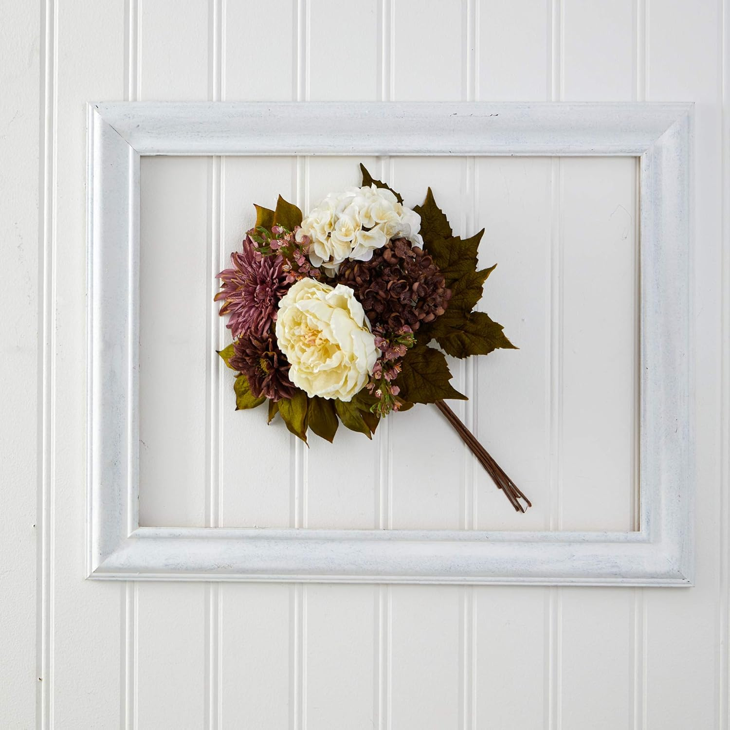 Nearly Natural Peony, Hydrangea and Dahlia Artificial Flower Bouquet (Set of 2)-Size:9 inch