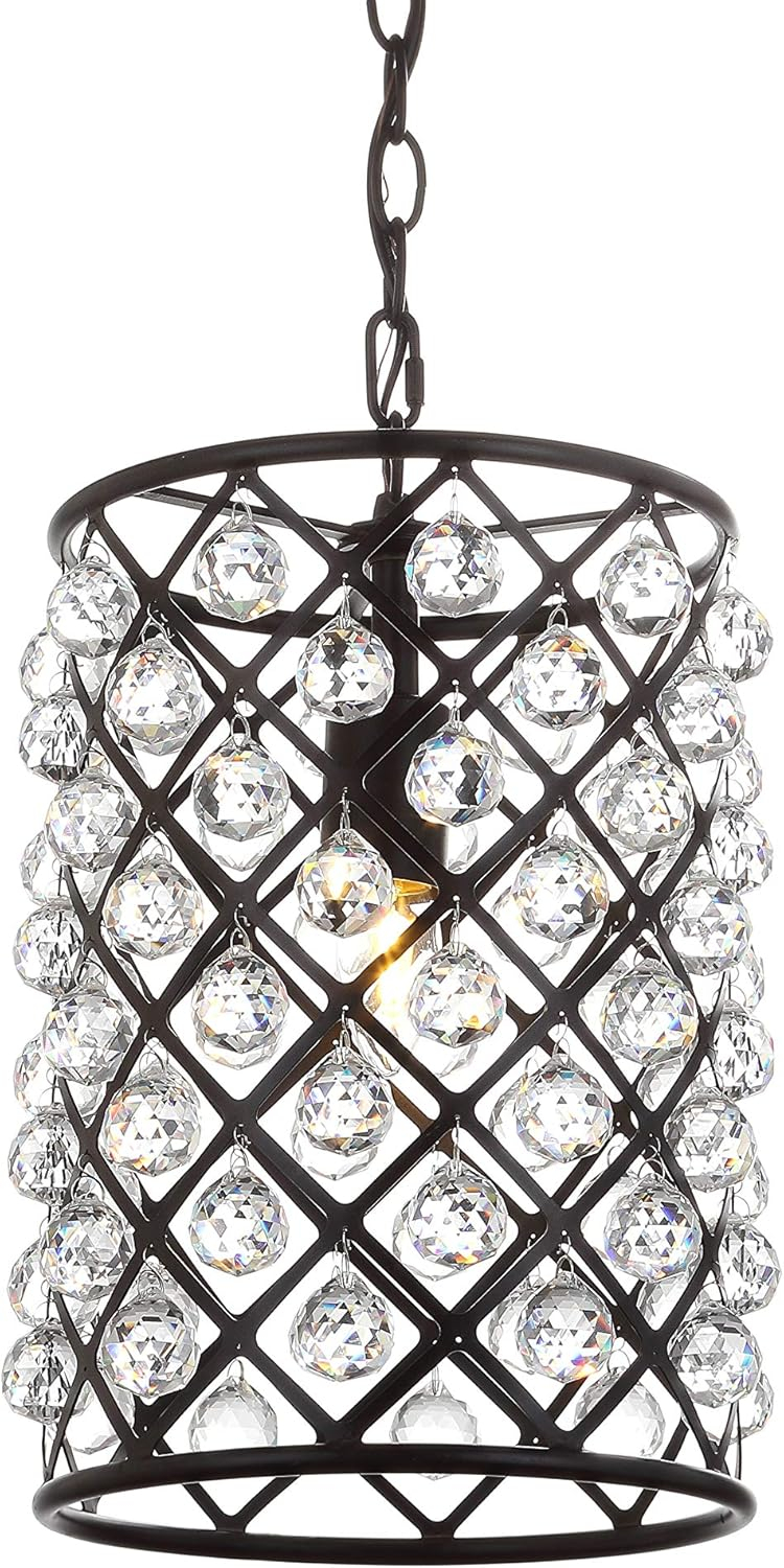 Gabrielle 10" Crystal/Metal LED Pendant, Oil Rubbed Bronze