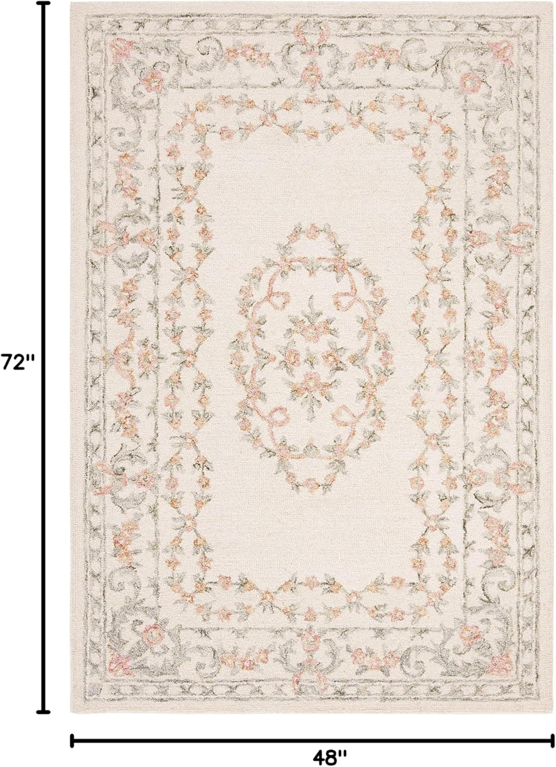SAFAVIEH AUB102A Aubusson Ivory / Pink